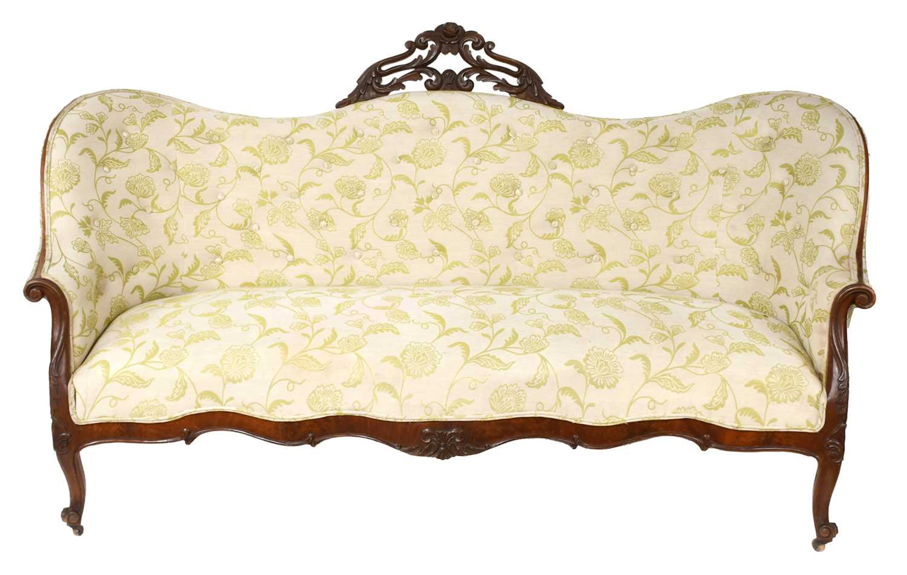 Victorian Walnut Framed Sofa