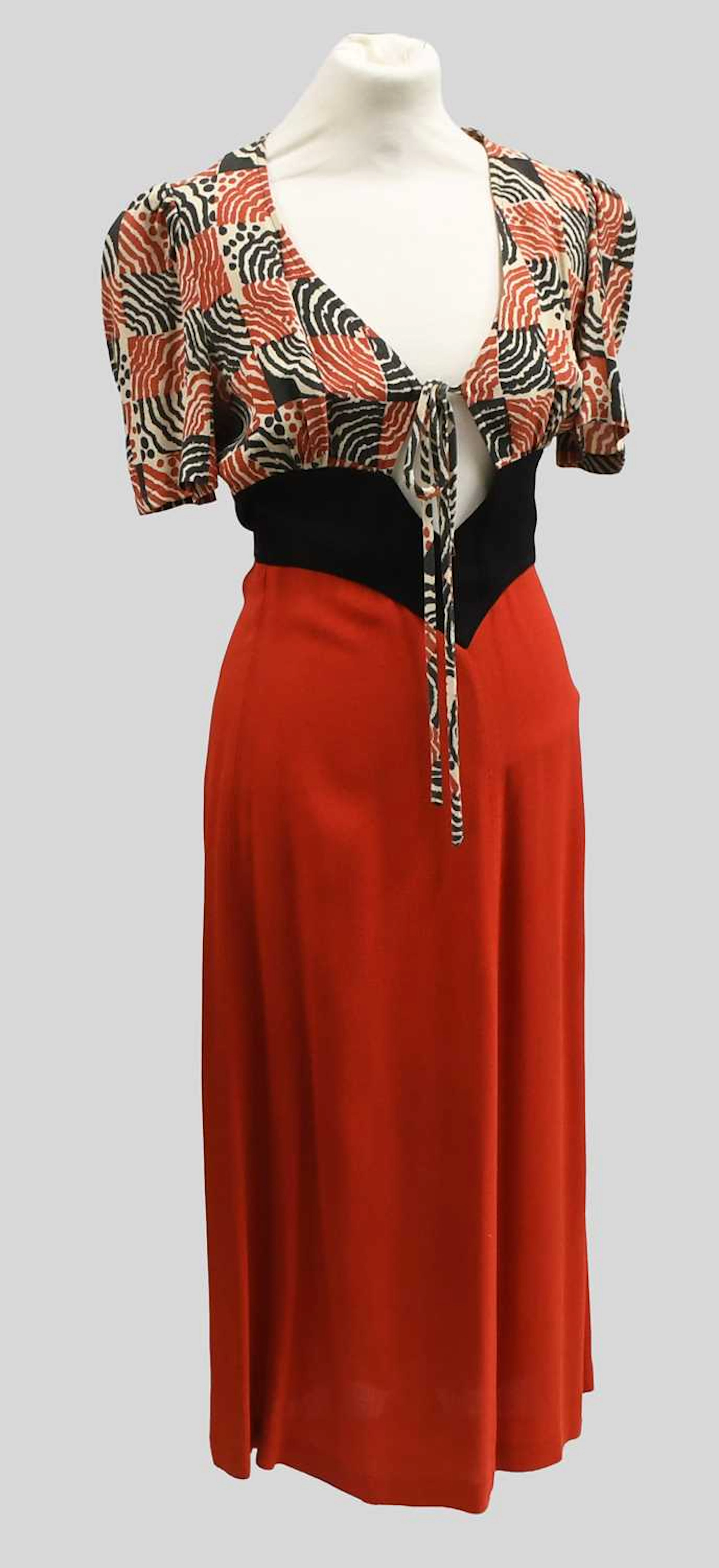 Circa 1970s Stylish Ossie Clark Moss Crepe Dress