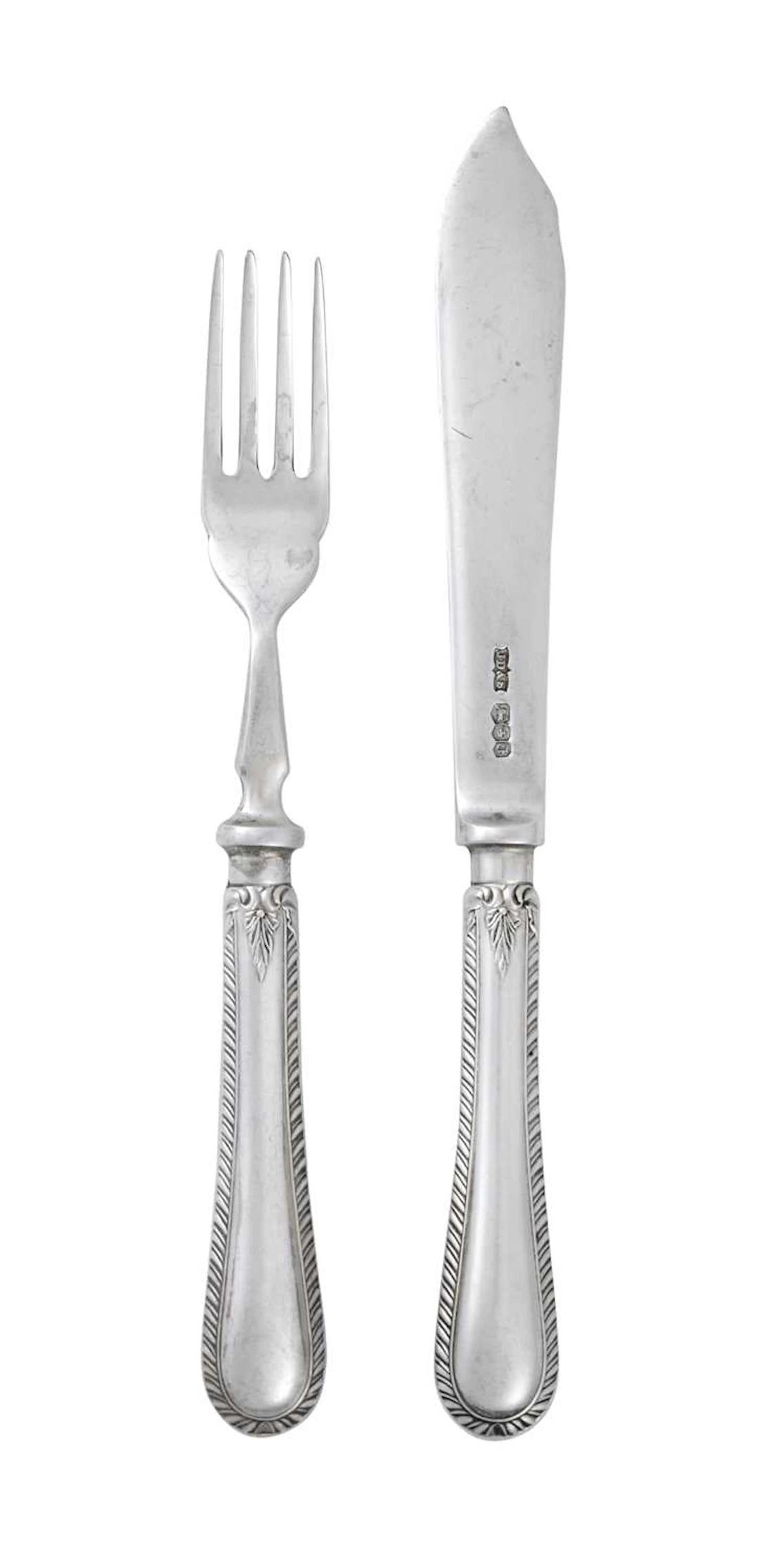Eight Pairs of Elizabeth II Silver Fish-Eaters by James Dixon and
