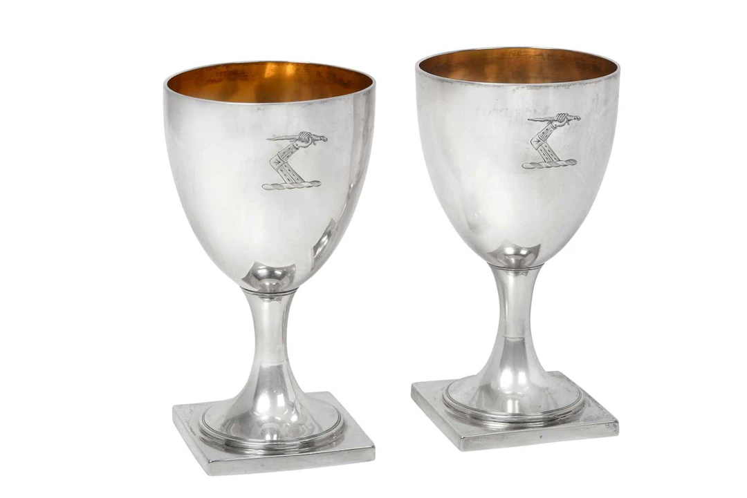 A Pair of George III Silver Goblets by Robert Hennell, London, 1809