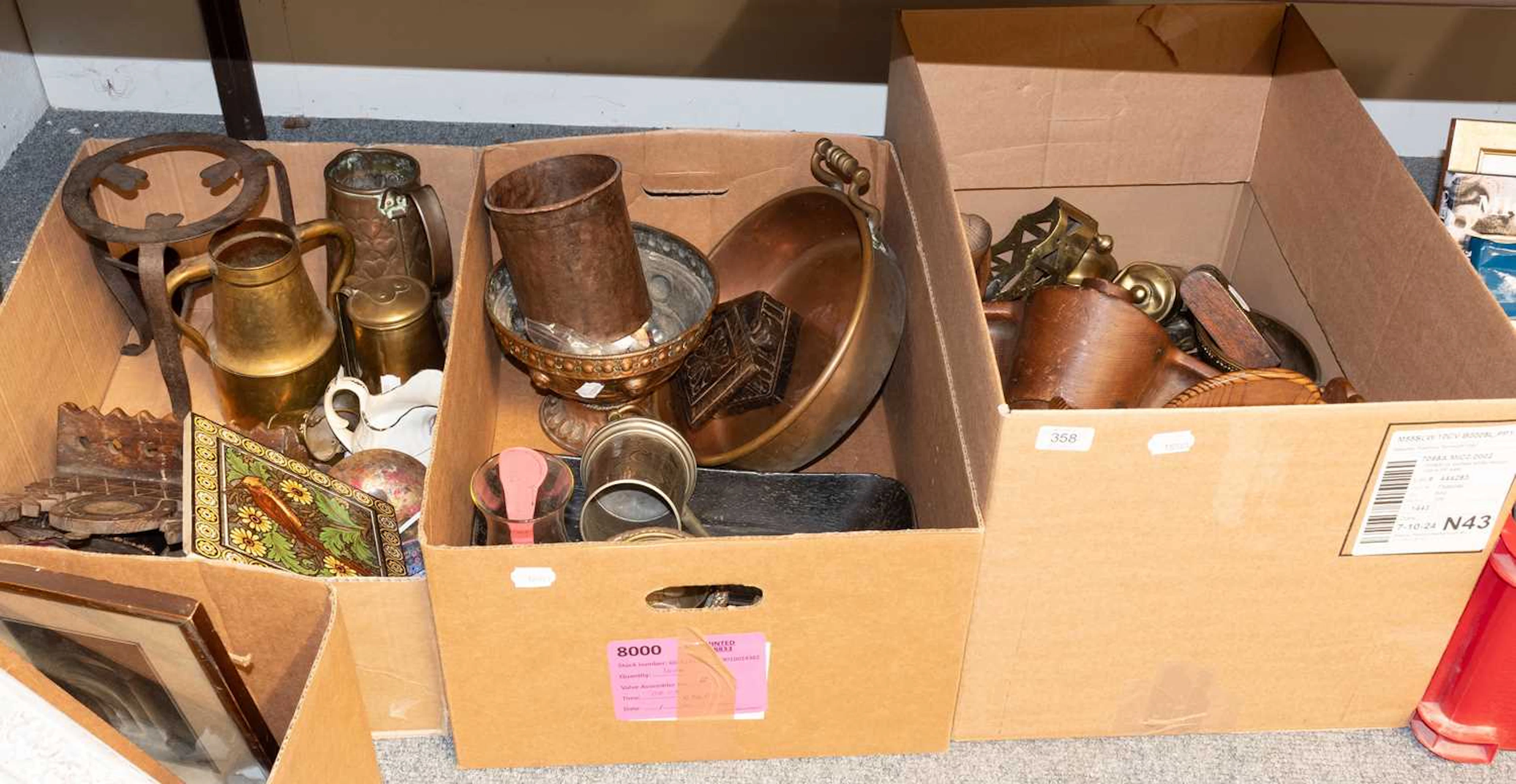 Various Decorative Metal and Wood Items