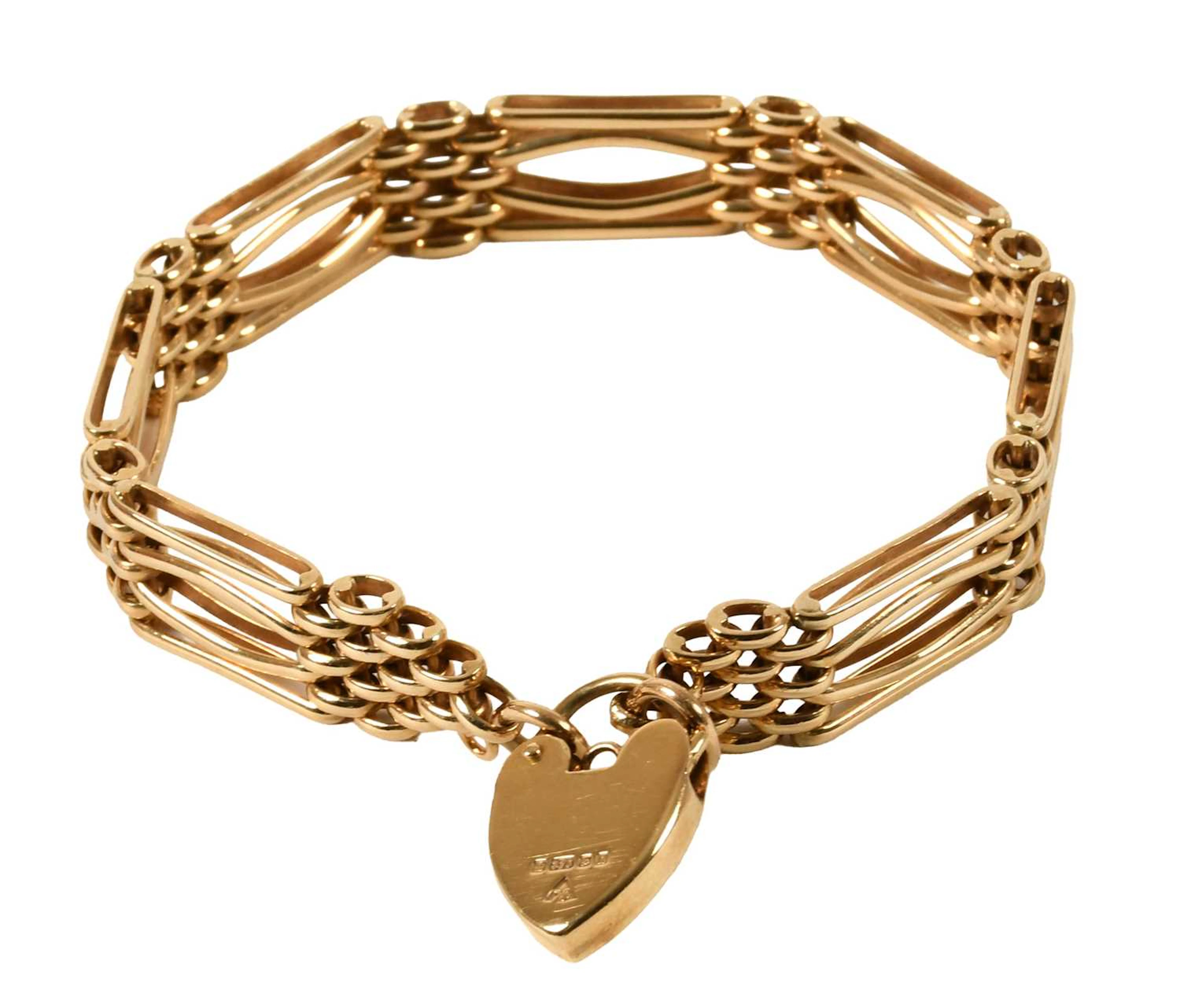 A 9 Carat Gold Gate Link Bracelet