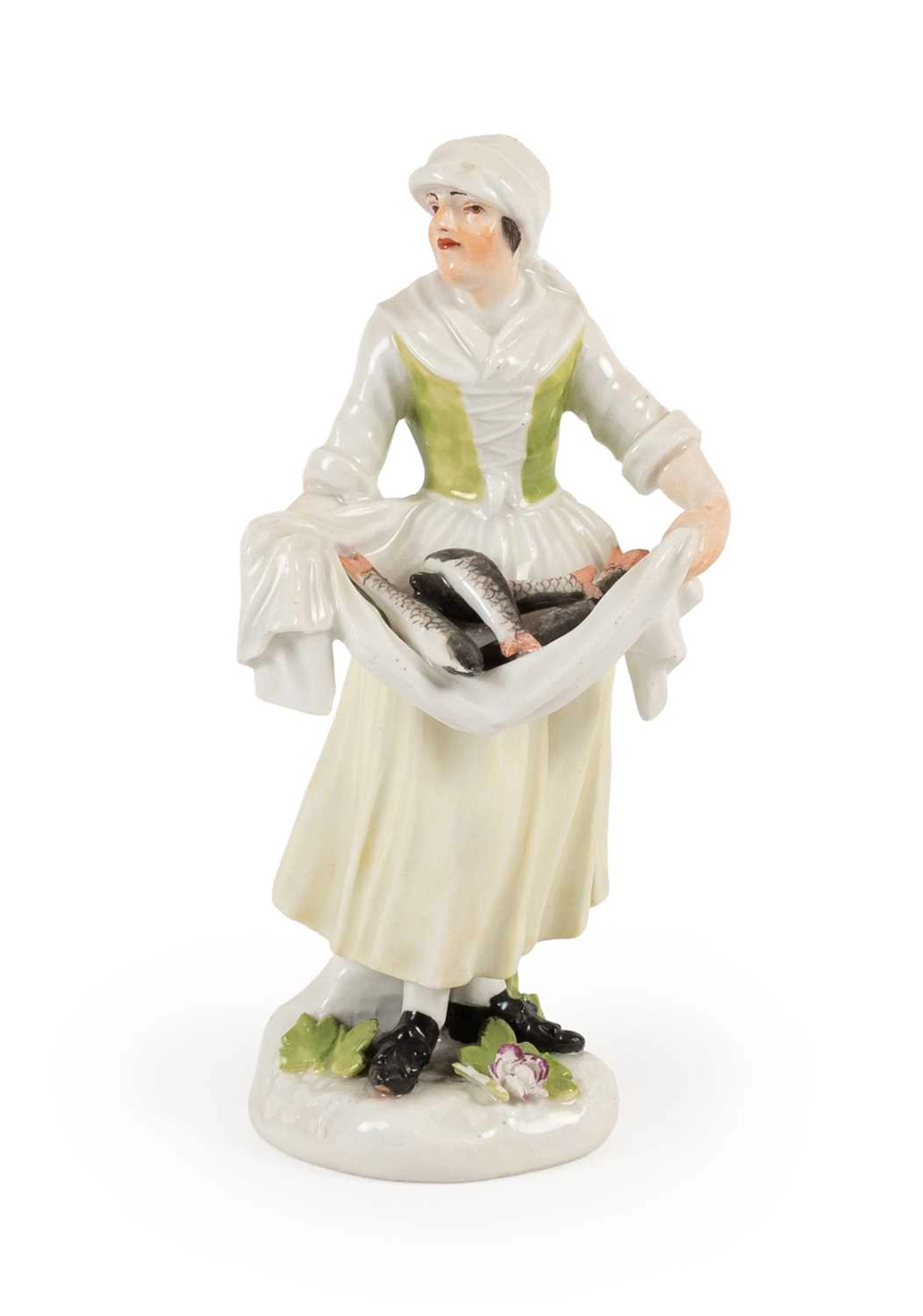 A Meissen Porcelain Figure of a Fish Seller from the Cries of London