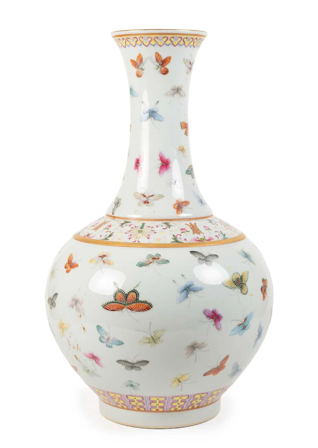 A Chinese Porcelain "Butterfly" Vase, Guangxu reign mark but not of the period
