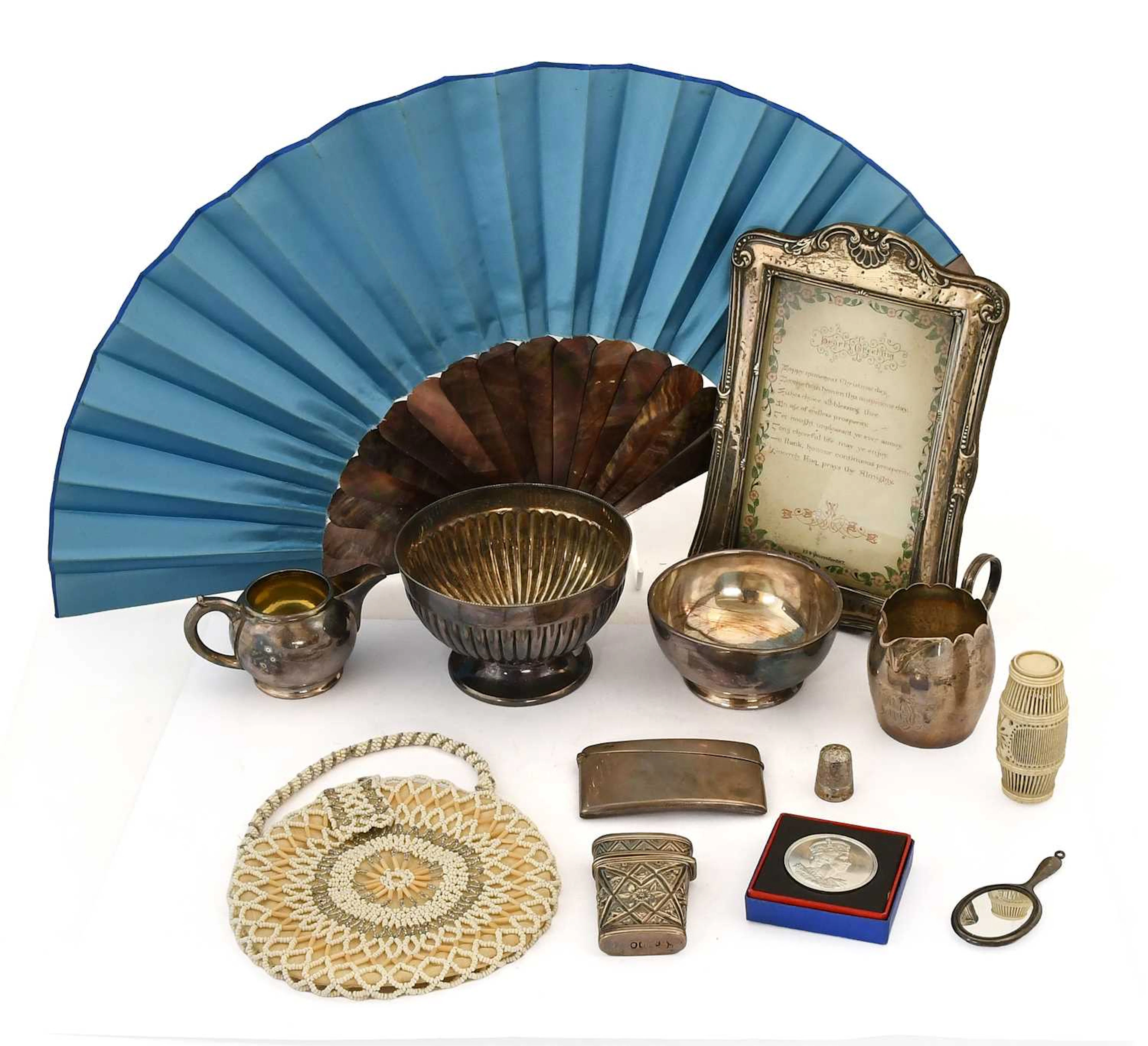 A Collection of Assorted Silver and Silver Plate, Together With