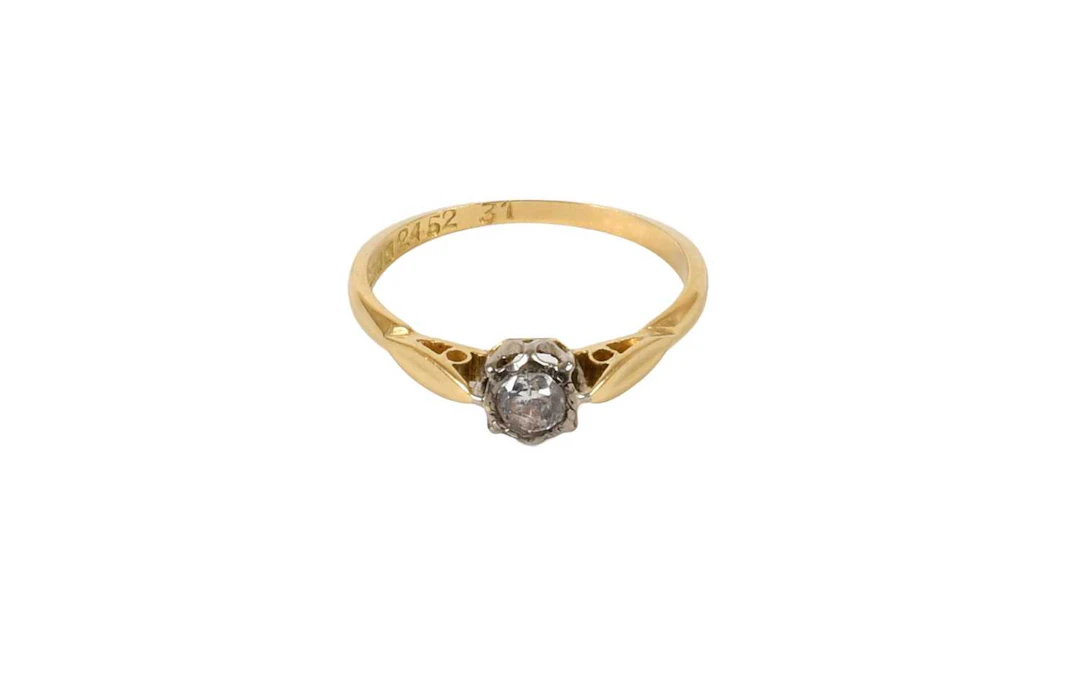 An 18 Carat Gold Cubic Zirconia Solitaire Ring
