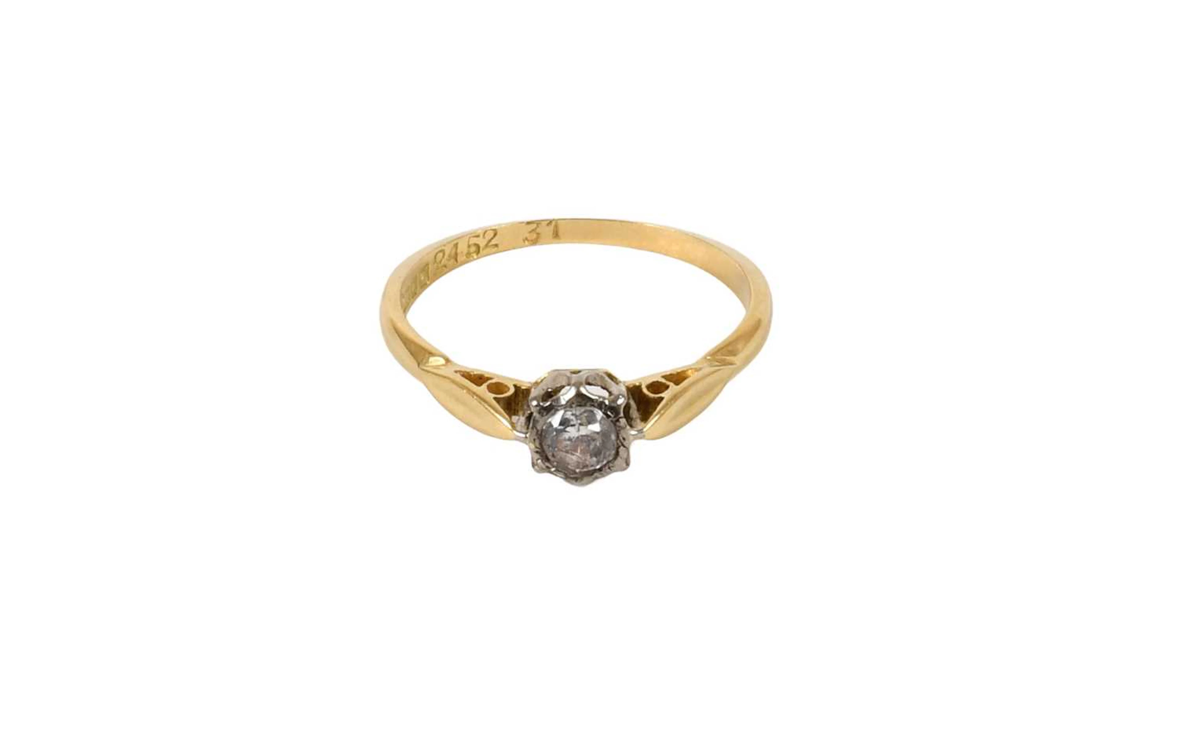 An 18 Carat Gold Cubic Zirconia Solitaire Ring