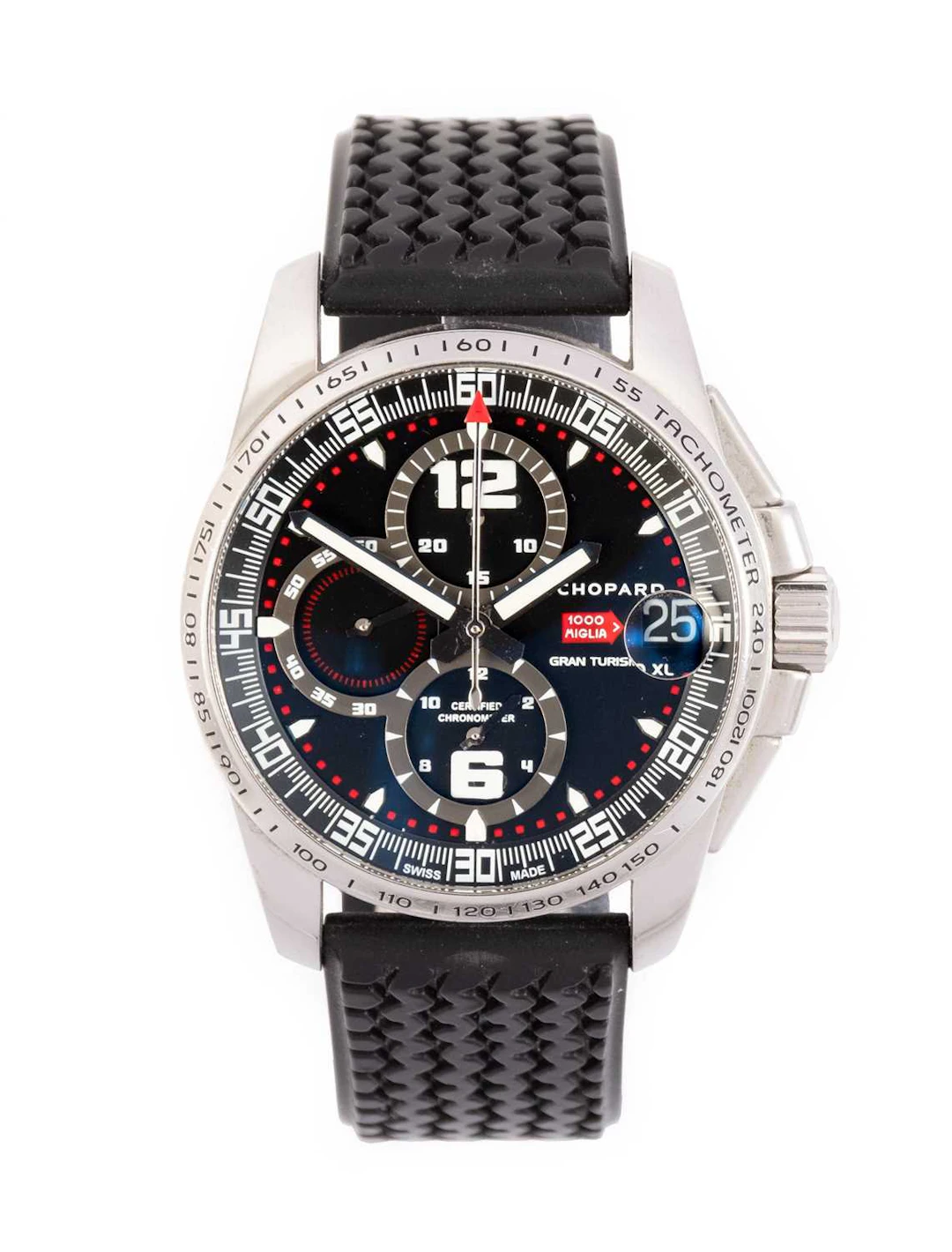 Chopard: A Stainless Steel Automatic Calendar Chronograph Wristwatch