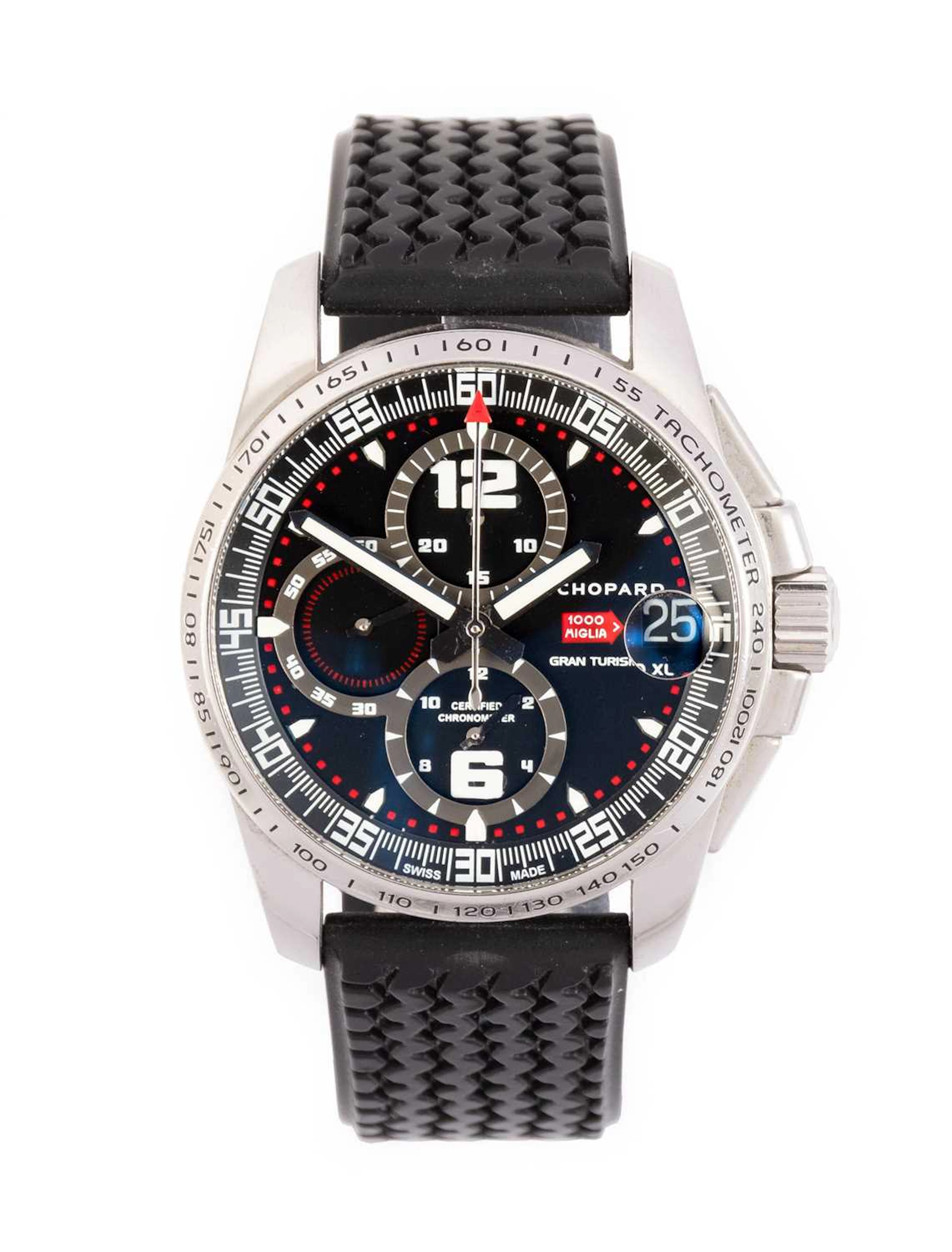 Chopard: A Stainless Steel Automatic Calendar Chronograph Wristwatch