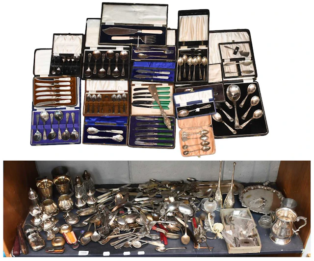A Collection of Assorted Silver Plate