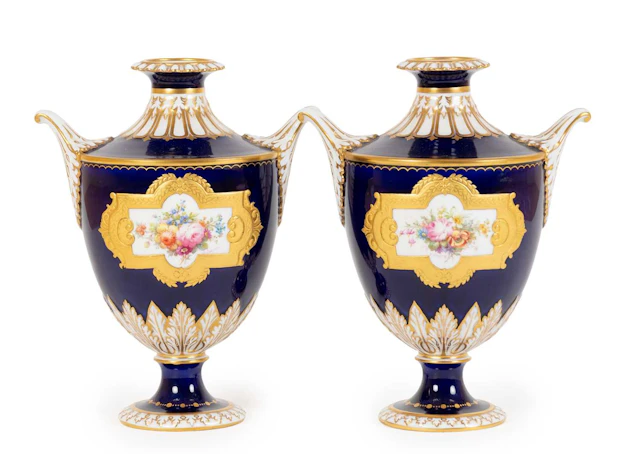 A Pair of Royal Crown Derby Porcelain Vases, by Albert Gregory, 1915