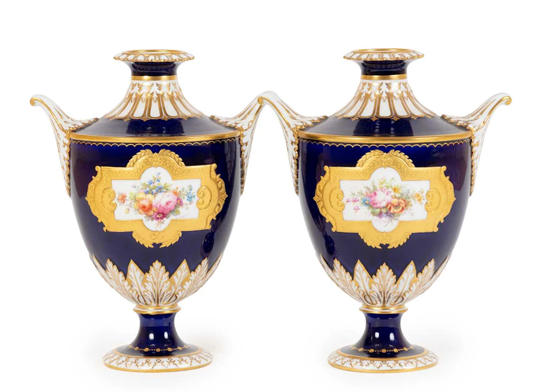 A Pair of Royal Crown Derby Porcelain Vases, by Albert Gregory, 1915