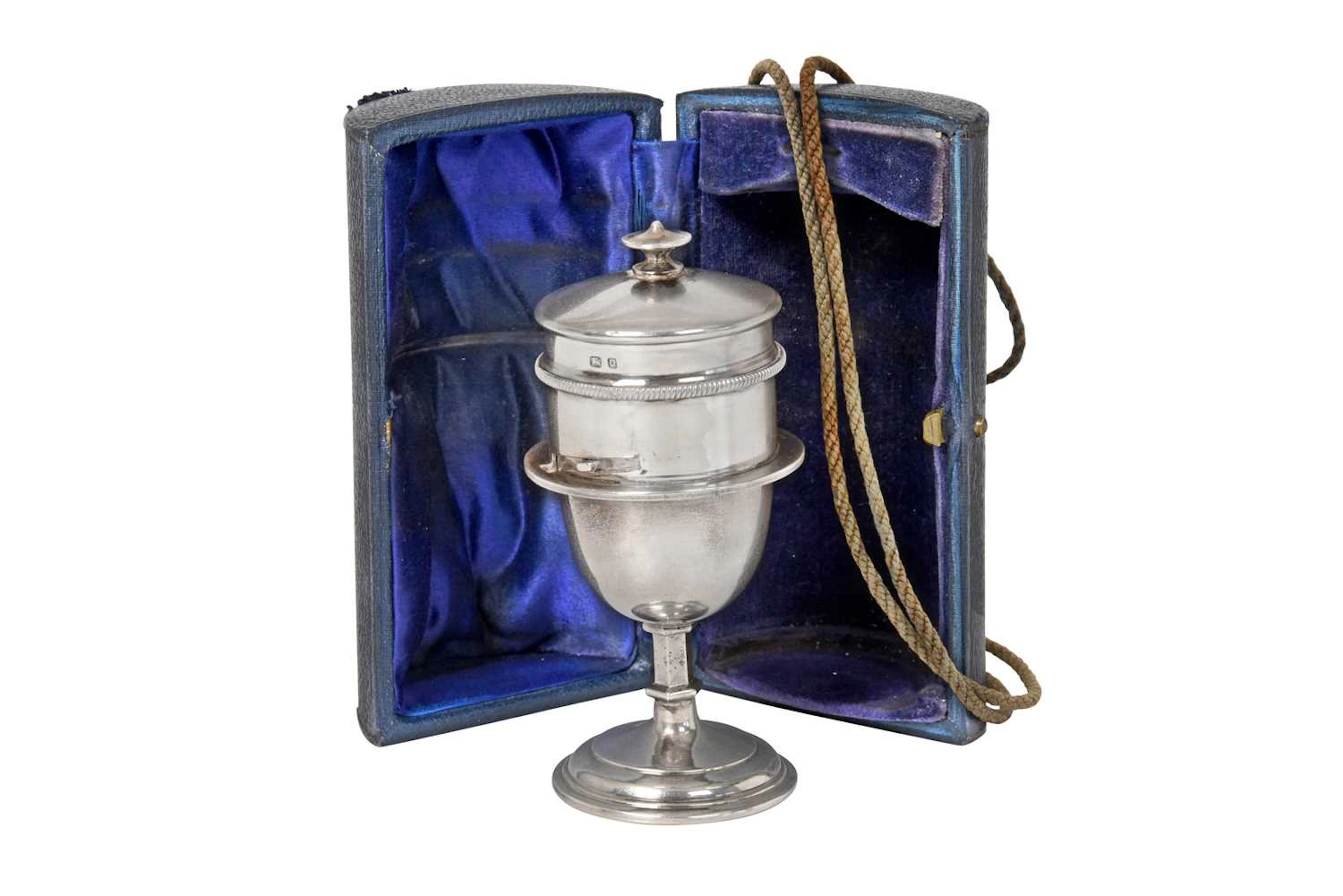 A George VI Silver Travelling Communion-Set by Blunt and Wray Ltd.