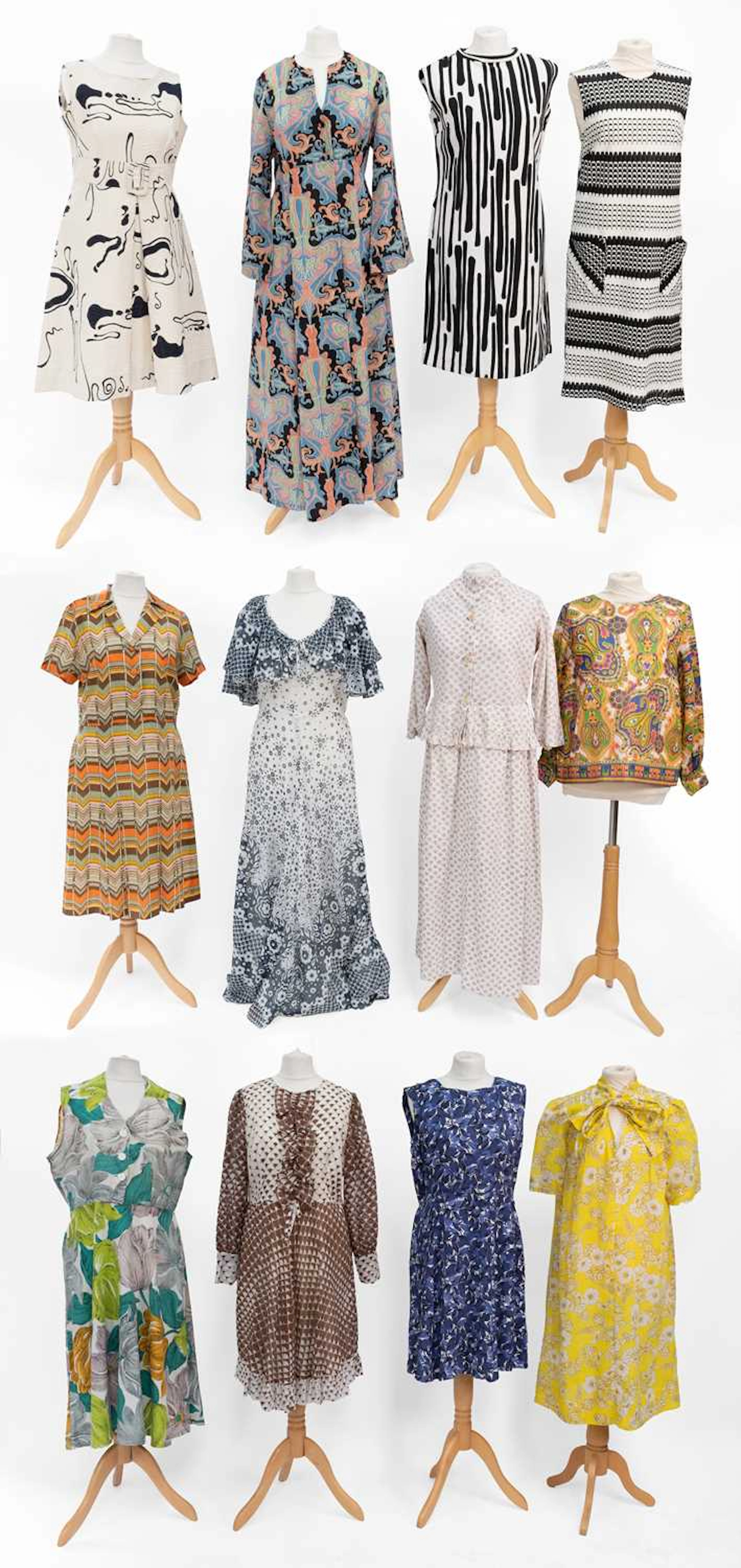 A Victorian Style Cotton Printed Dress, Mid-20th Century and Later