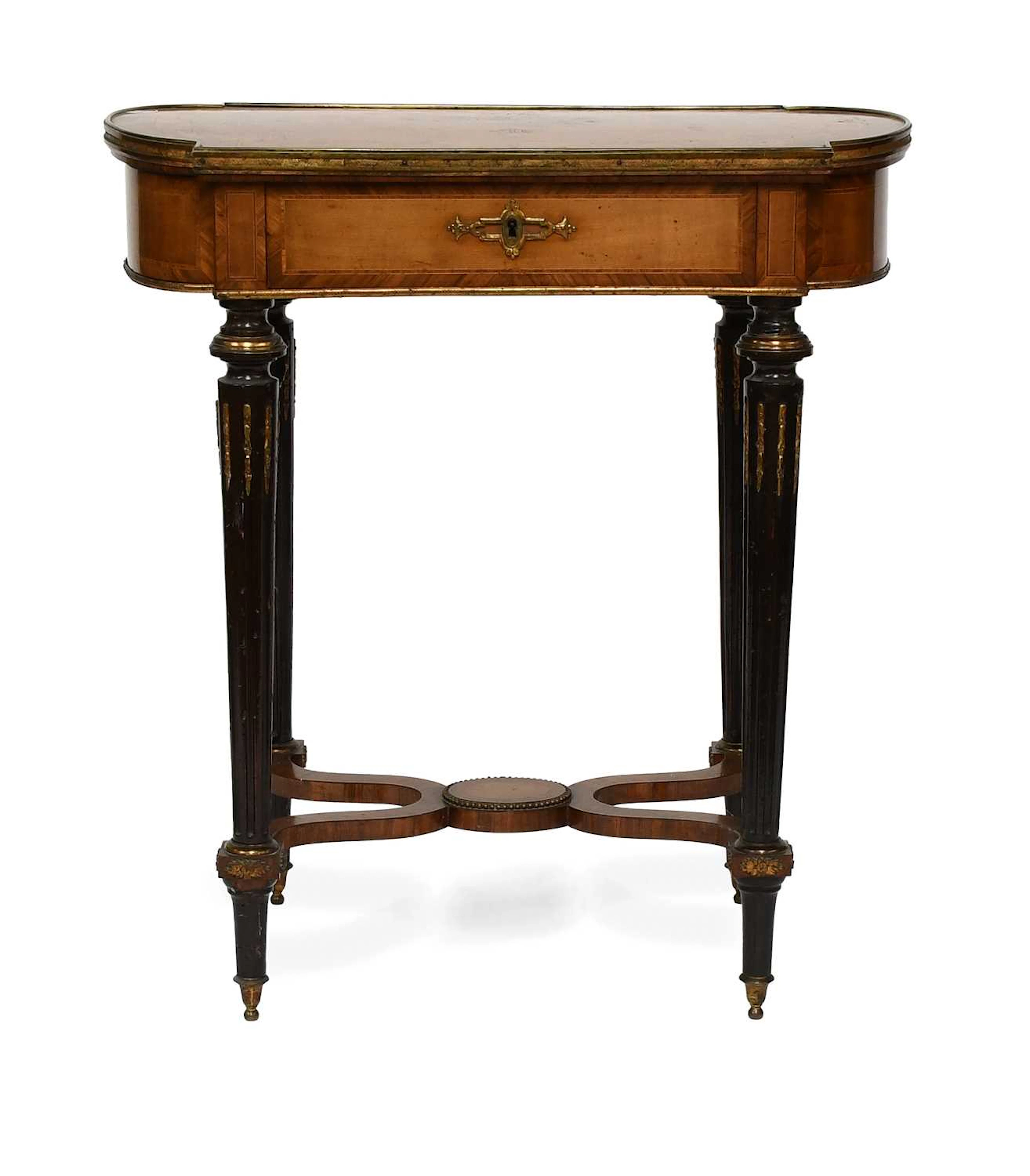 A French Louis XV-Style Kingwood, Tulipwood, Marquetry-Inlaid and