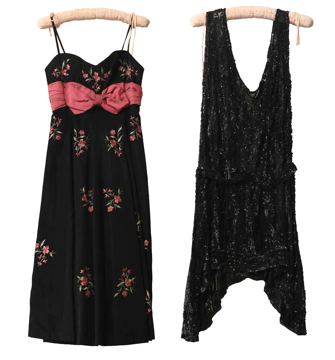 Circa 1920's Black Sequin Sleeveless Dress, Circa 1950's Cocktail Dress i