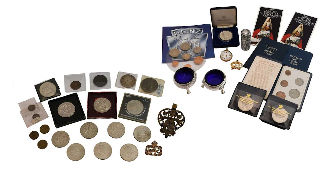 A Collection of Assorted Silver and Other Items, including a pair