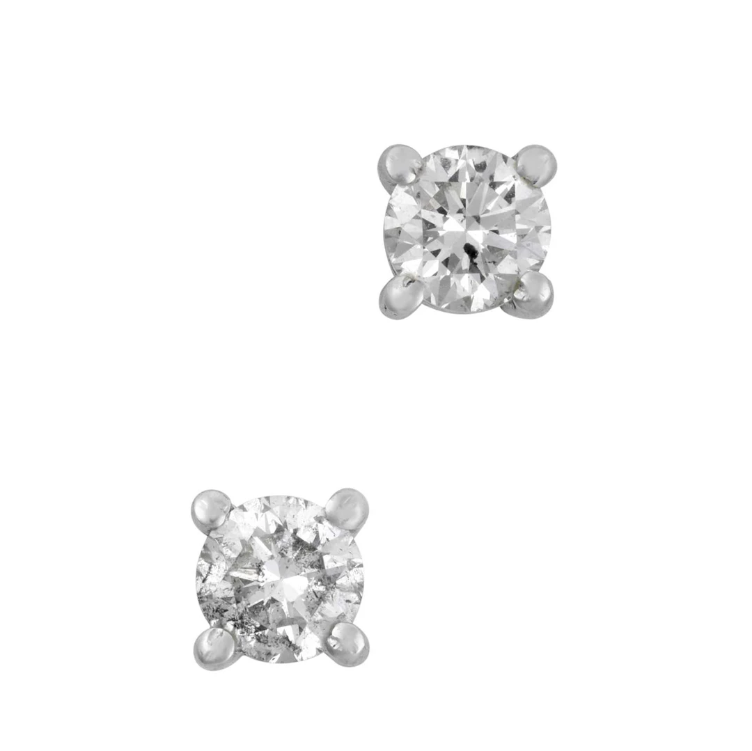 A Pair of Diamond Solitaire Earrings