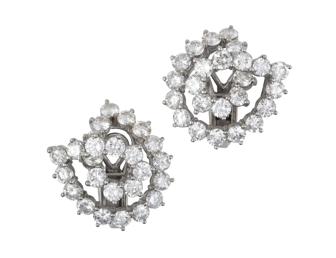 A Pair of Diamond Earrings