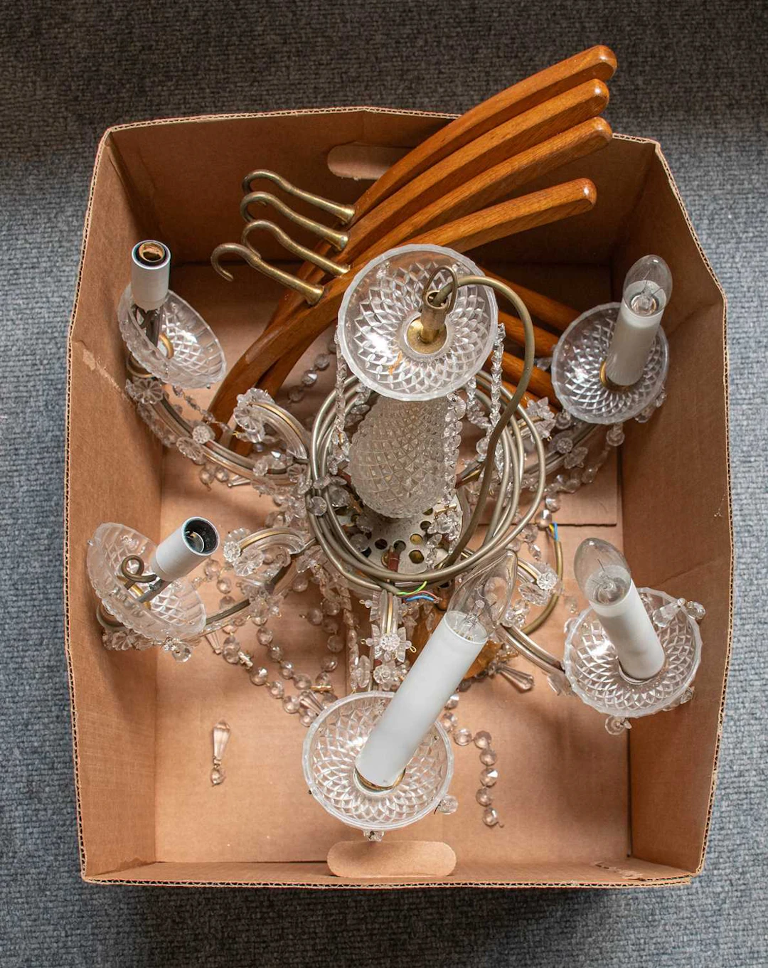 A Six-Light Glass-Mounted Electrolier