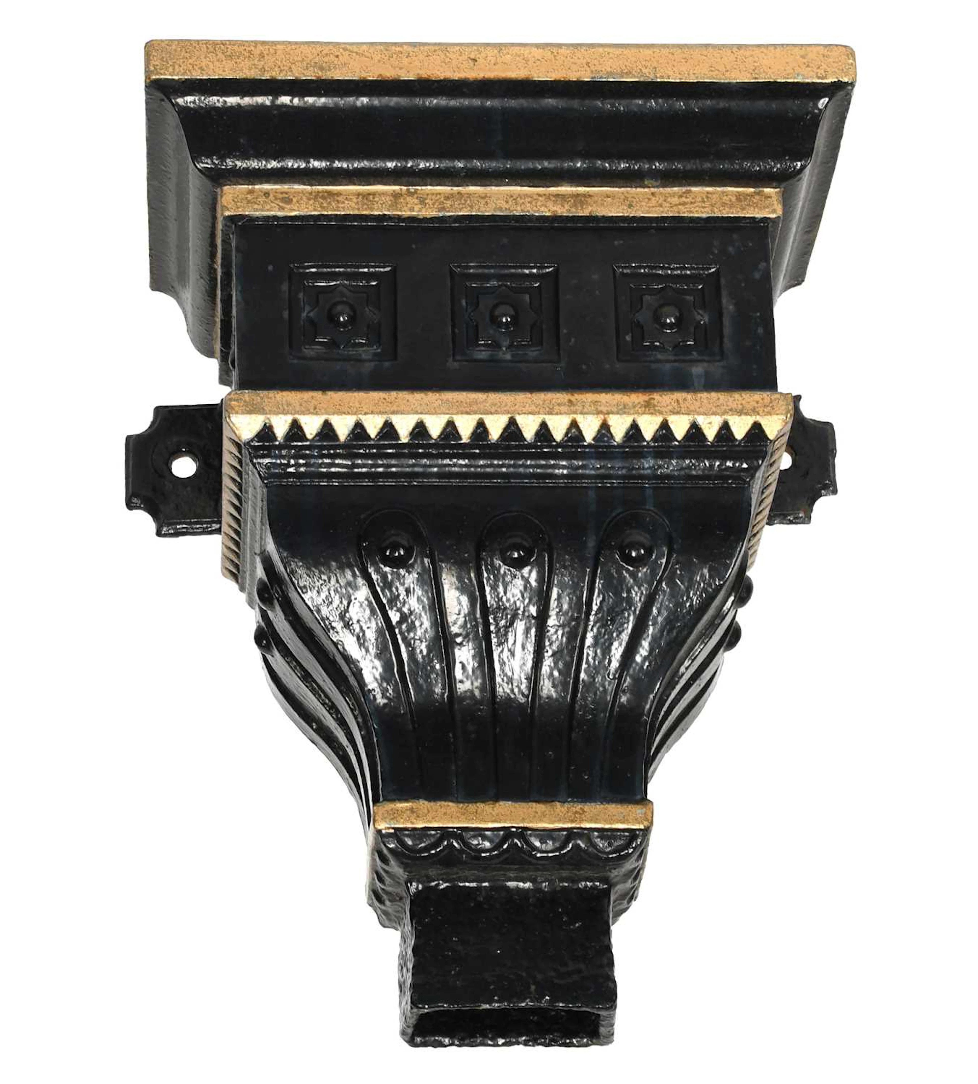 A Black and Gilt Painted Cast Iron Hopper, 19th century