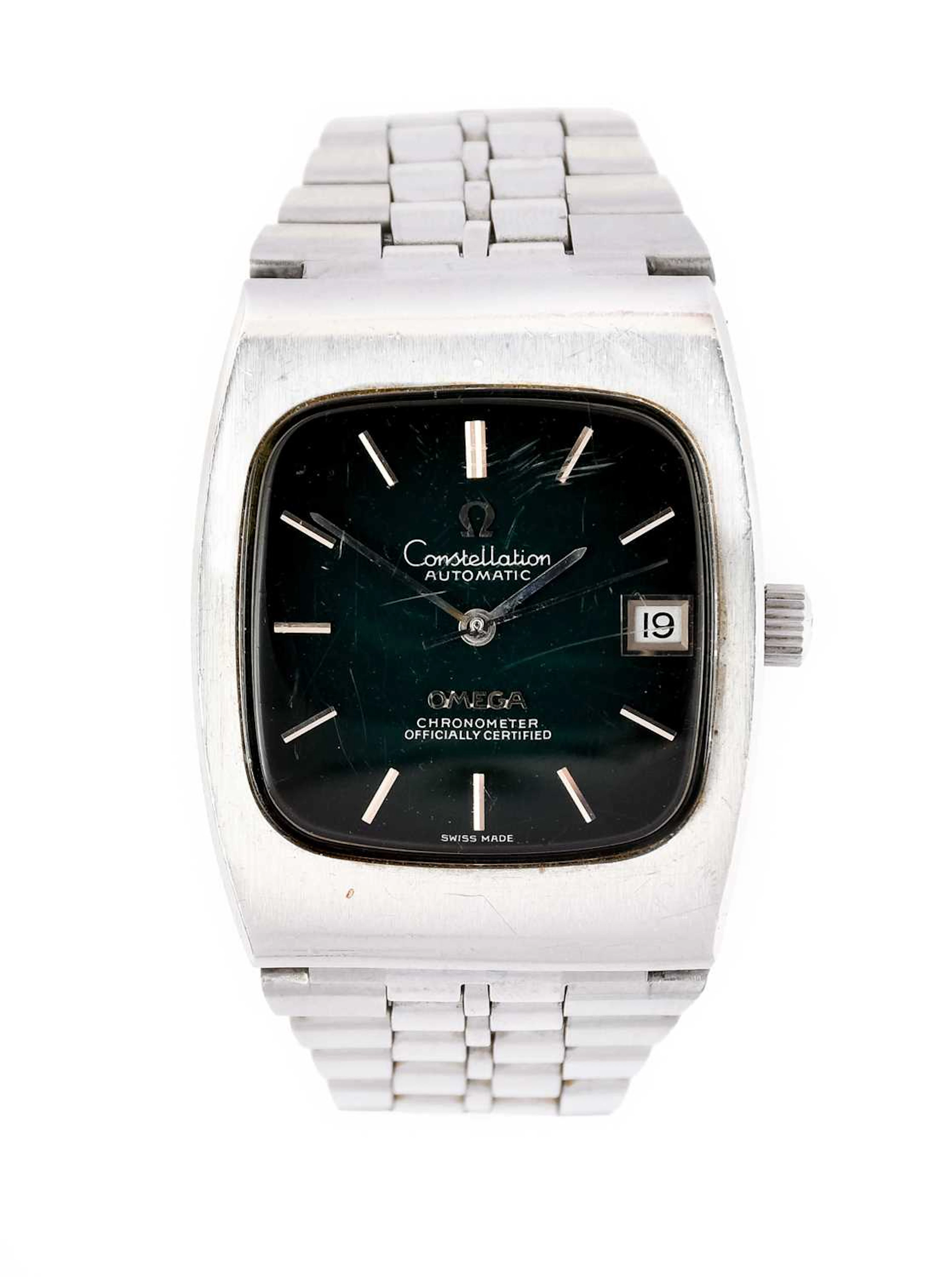 Omega: A Stainless Steel Automatic Calendar Centre Seconds Wristwatch