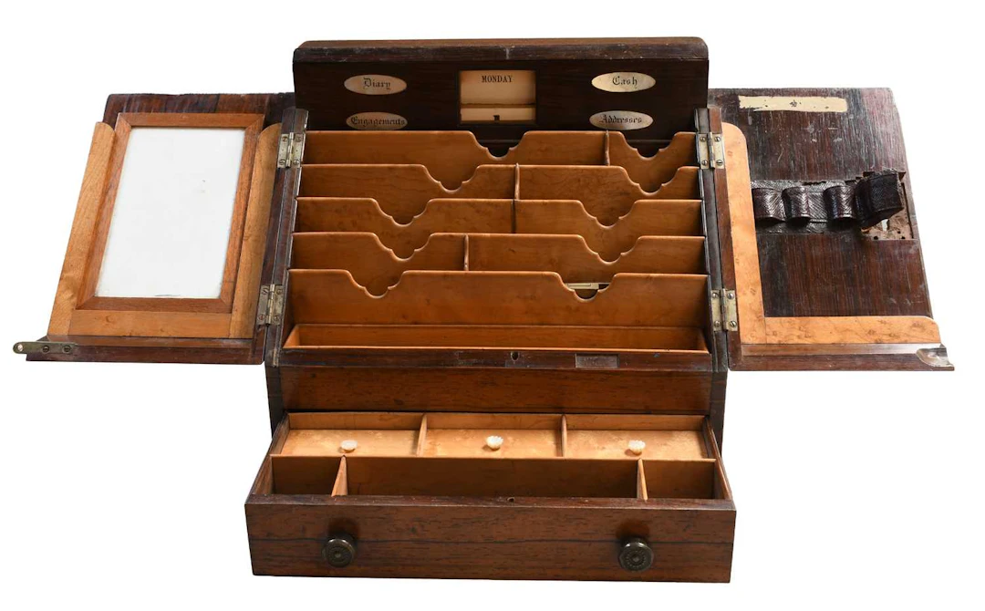 A Victorian Rosewood Correspondence Box