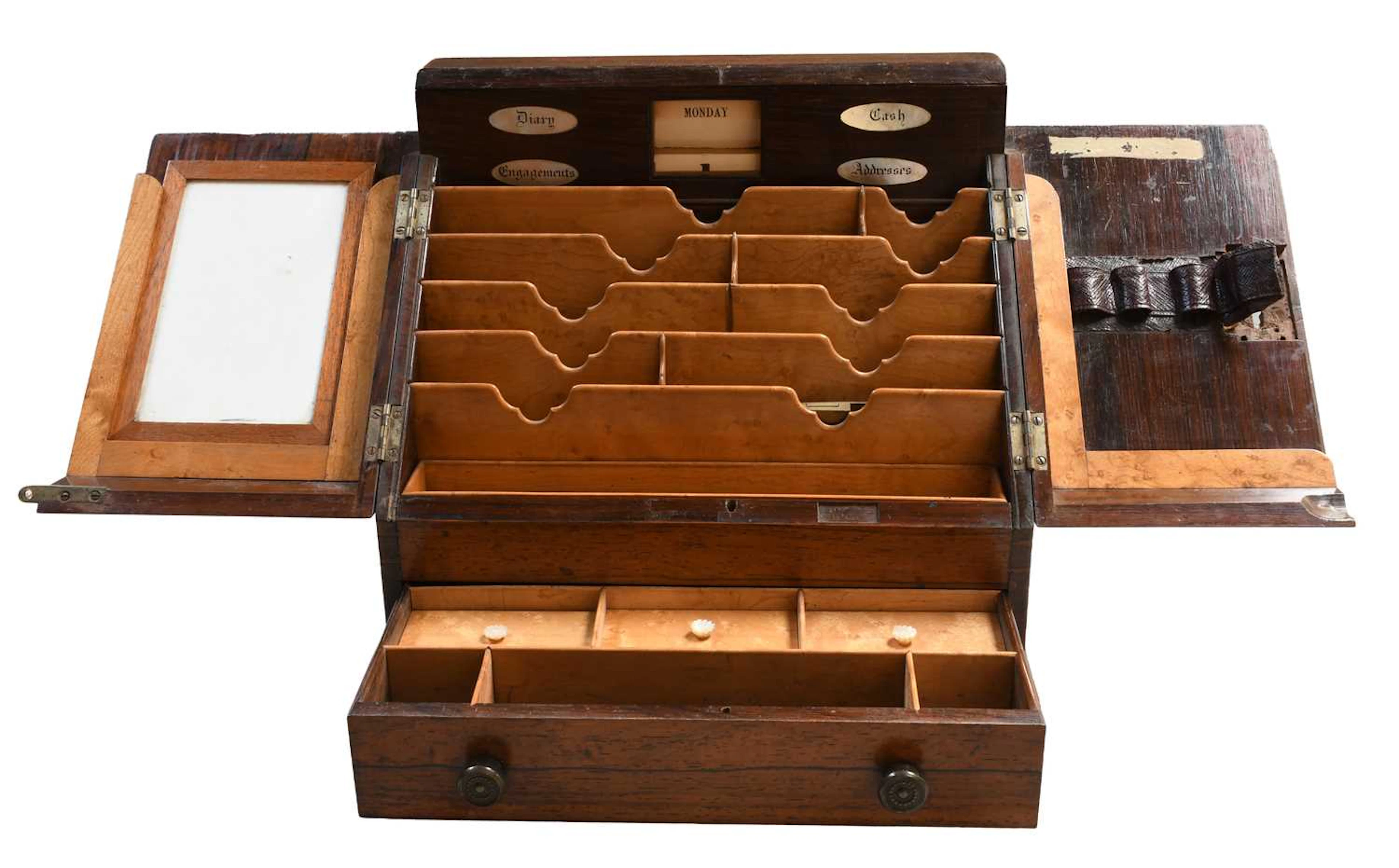 A Victorian Rosewood Correspondence Box
