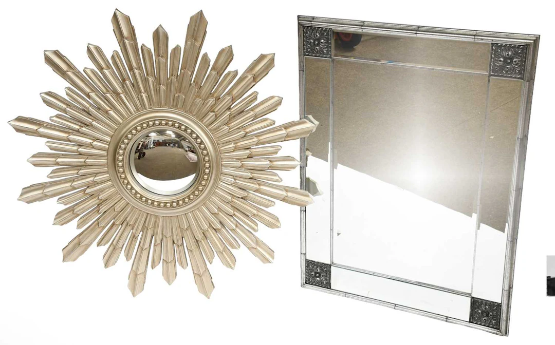 A Silvered Sunburst Mirror