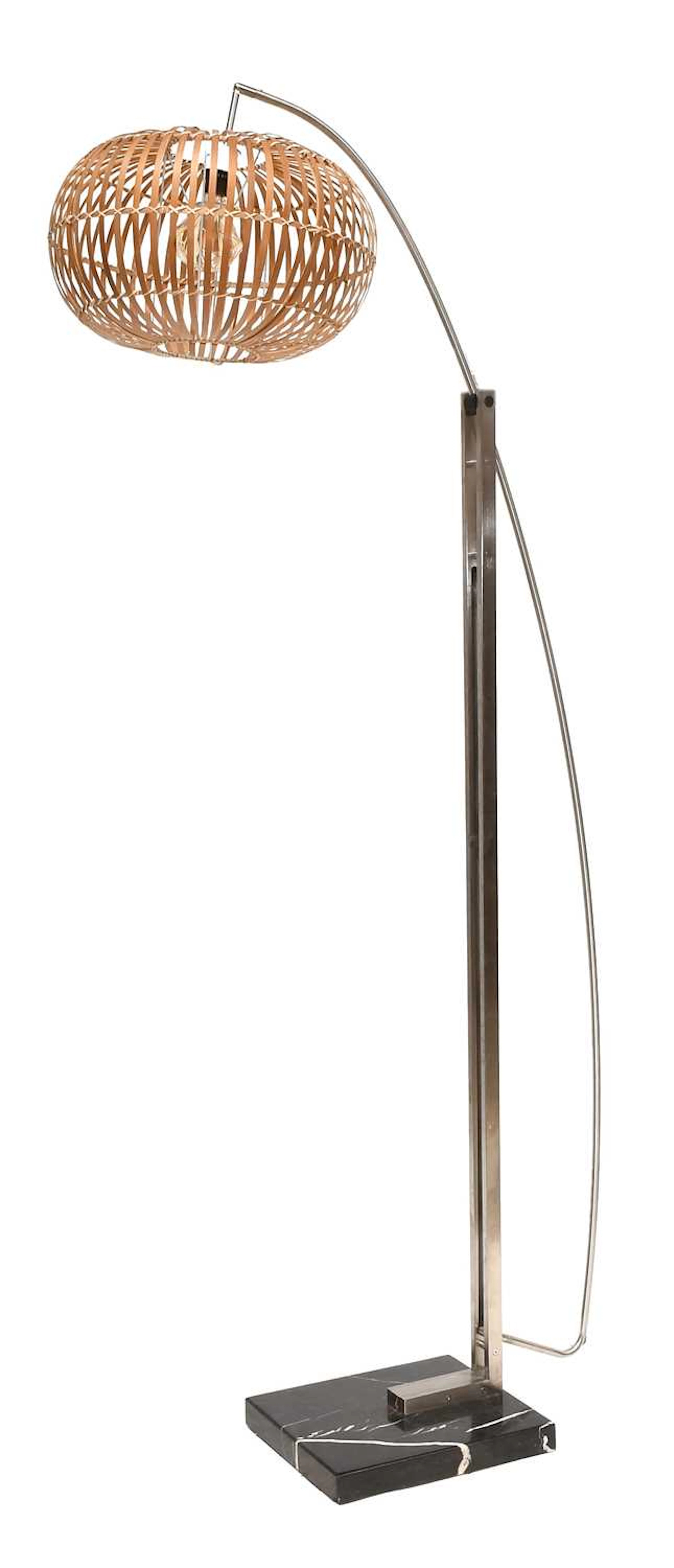 A Cantilever Aluminium and Marble Adjustable Floor Lamp