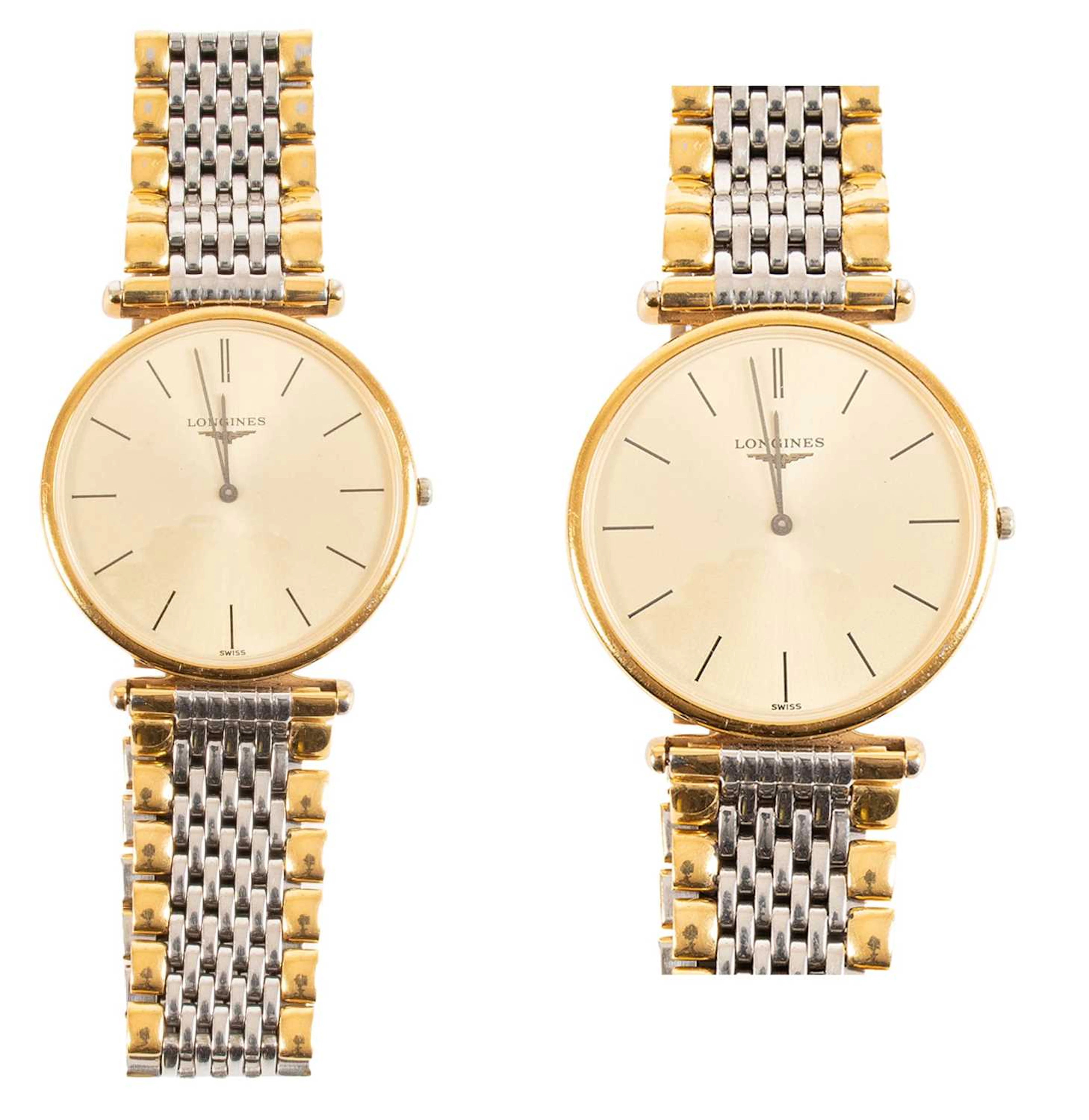 A Bi-Metal Wristwatch, signed Longines, model: La Grande Classique