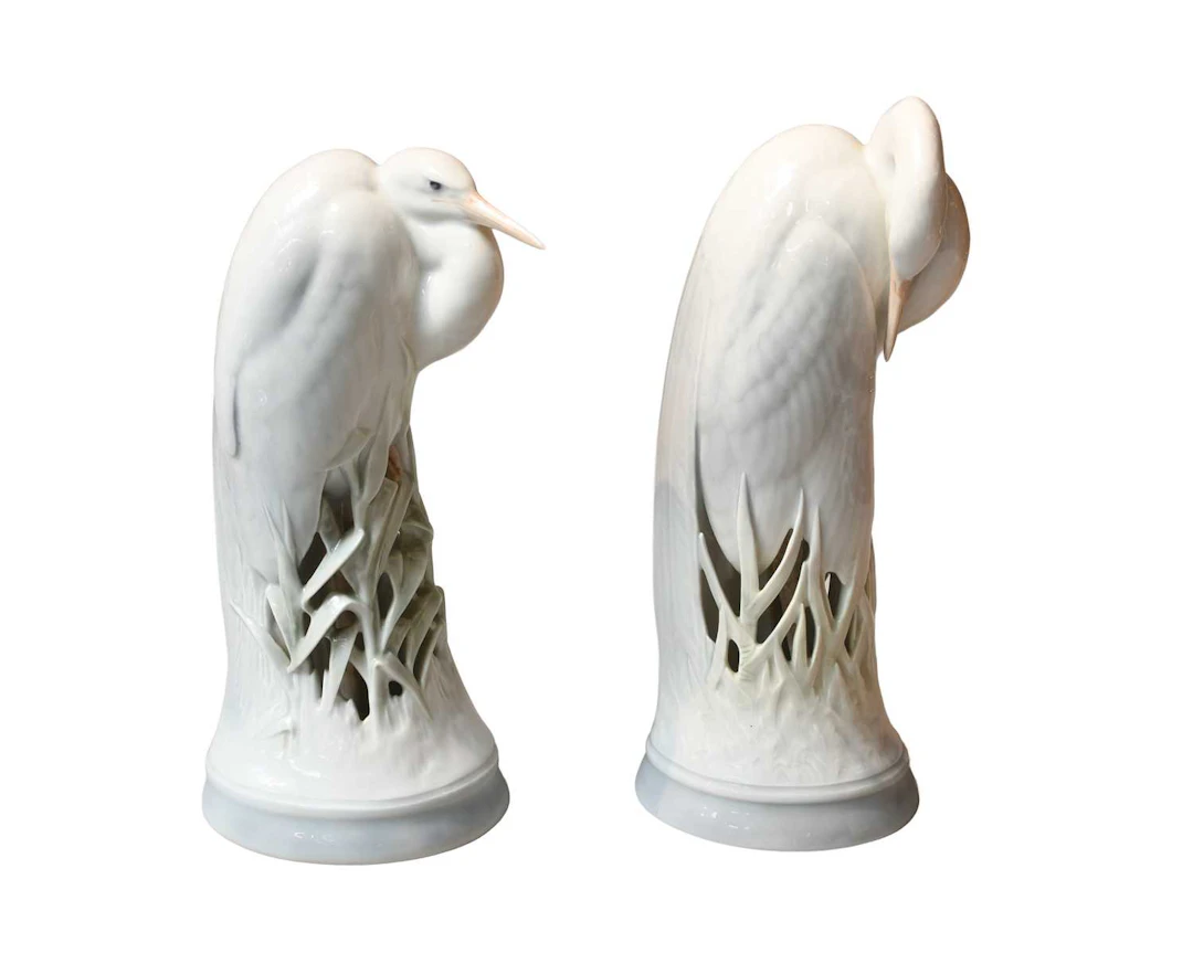 Two Royal Copenhagen Herons