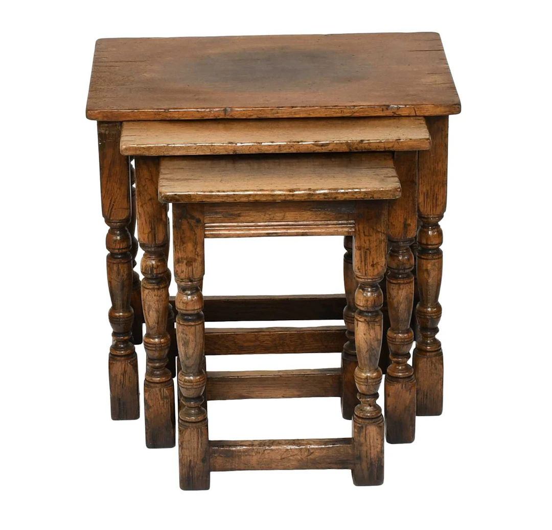 A Modern Nest of Oak Tables, in 17th Century style