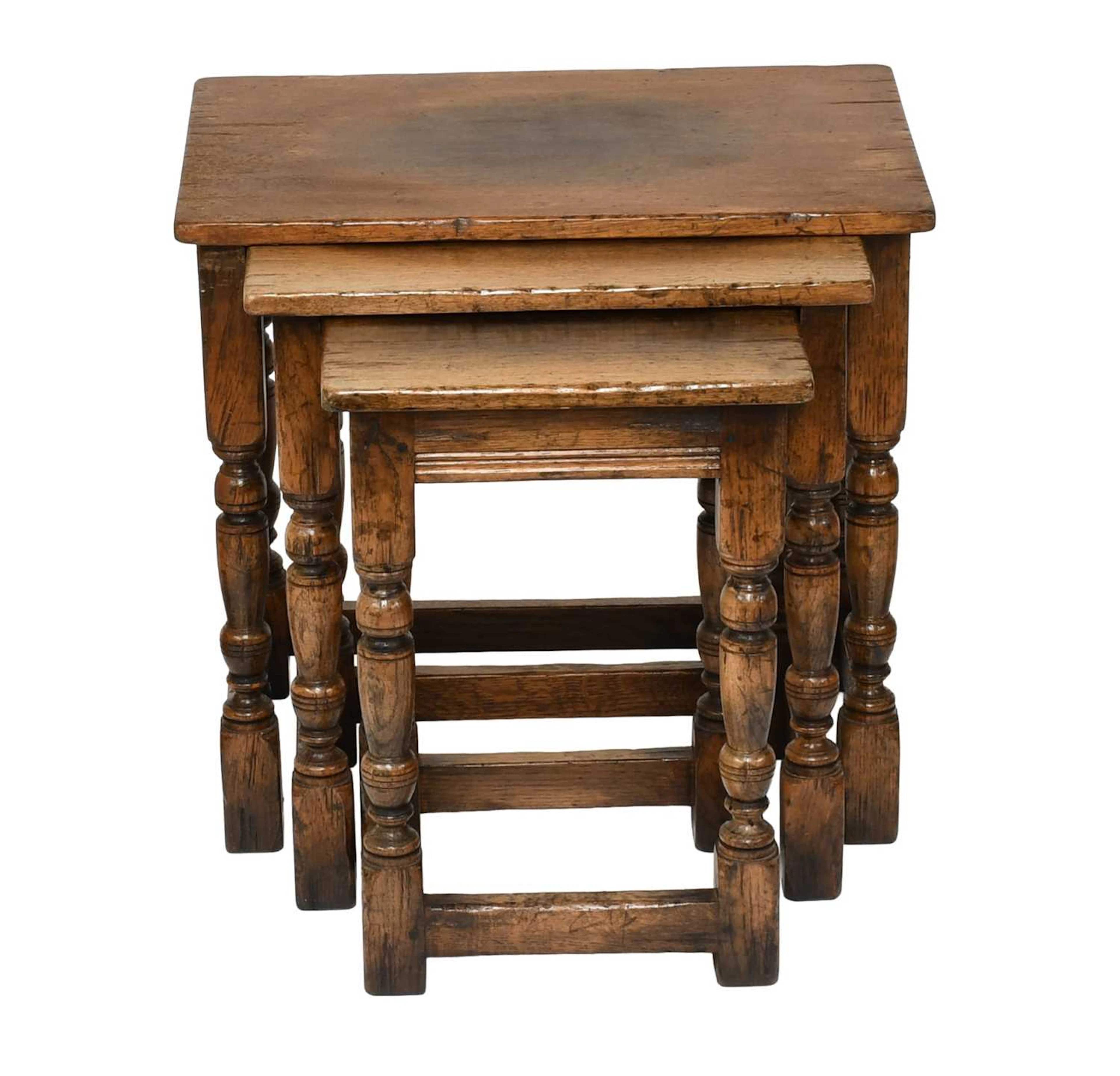 A Modern Nest of Oak Tables, in 17th Century style