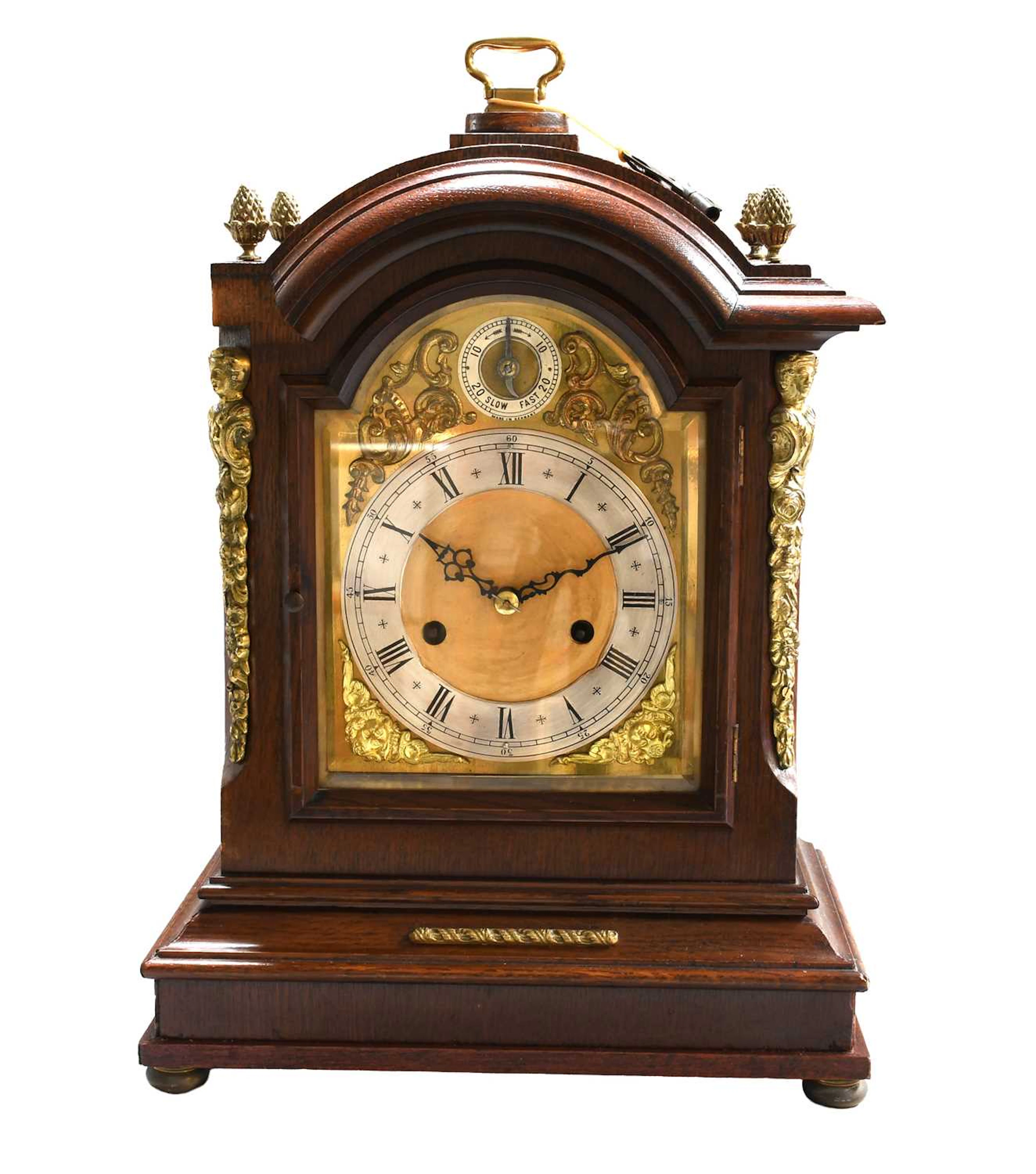 A German Oak Cased Striking Table Clock, circa 1910
