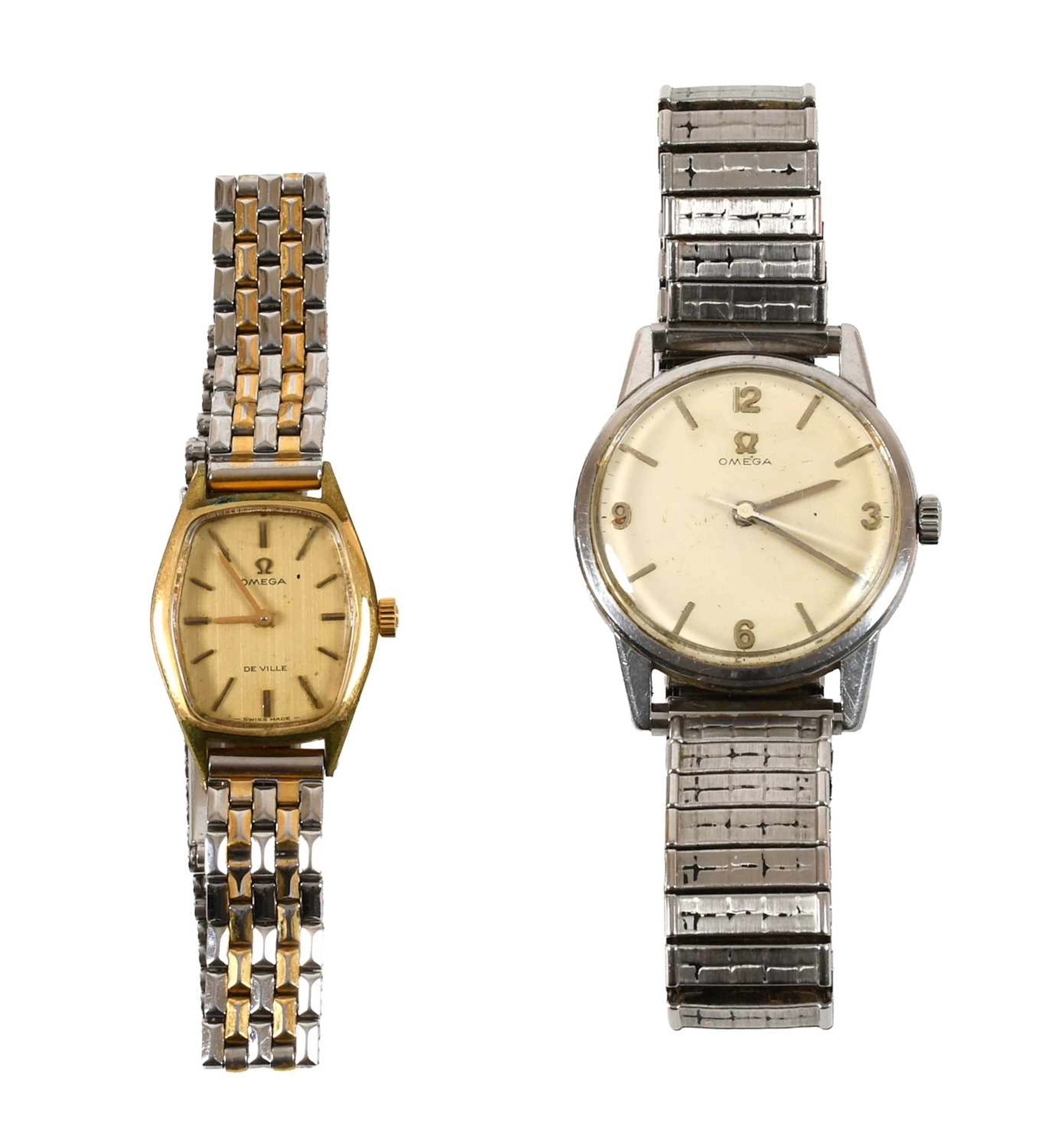 A Stainless Steel Centre Seconds Wristwatch, signed Omega, 1960's