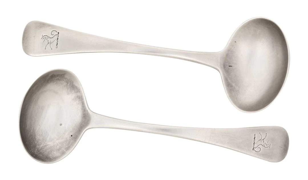 A Pair of Victorian Provincial Silver Sauce-Ladles by James Barber