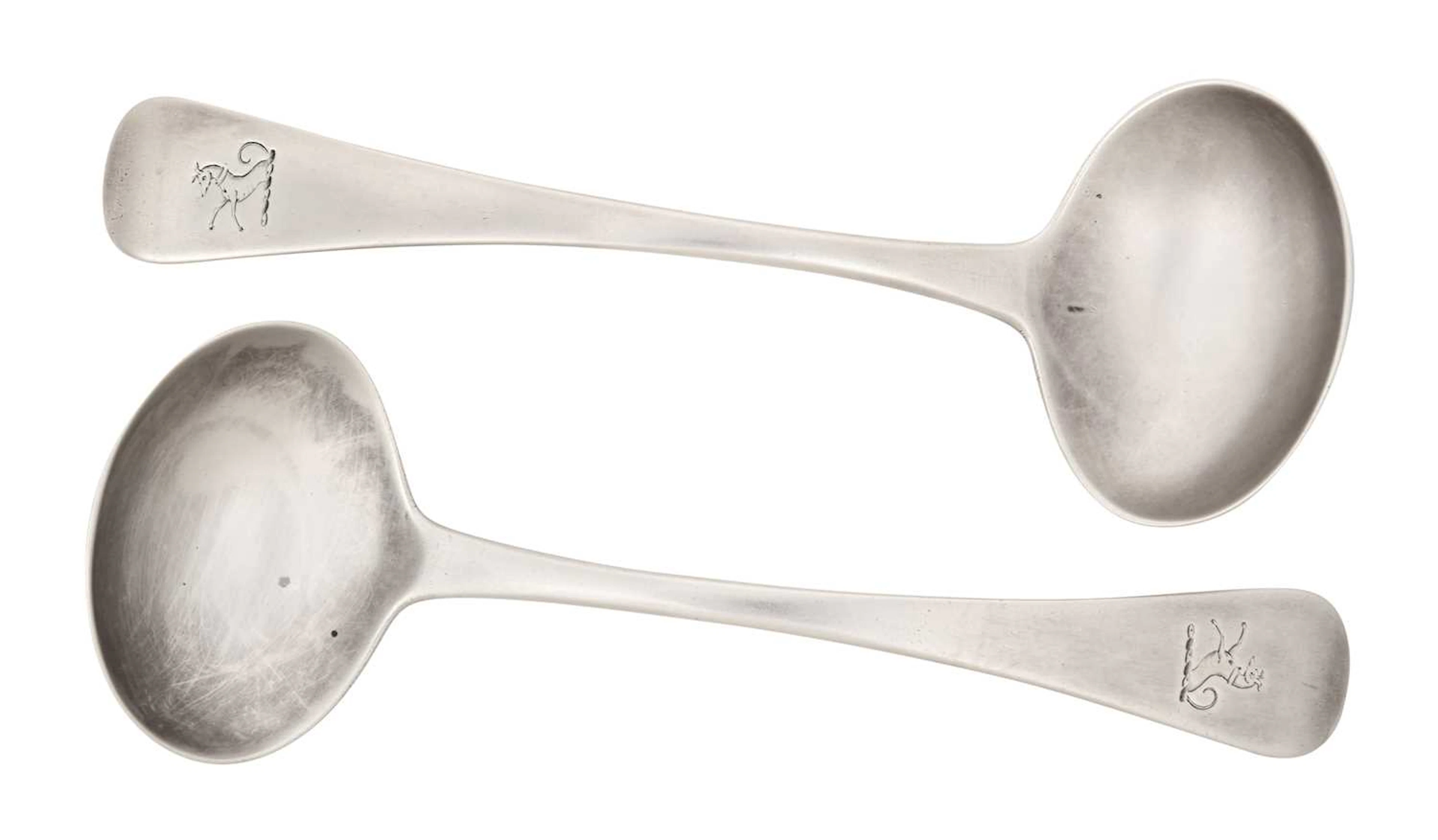 A Pair of Victorian Provincial Silver Sauce-Ladles by James Barber