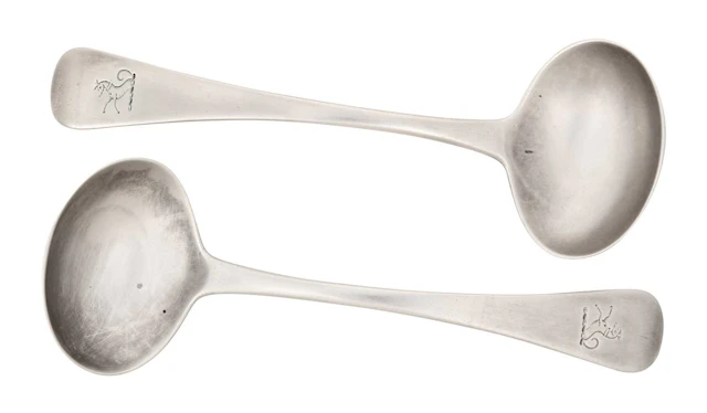 A Pair of Victorian Provincial Silver Sauce-Ladles by James Barber