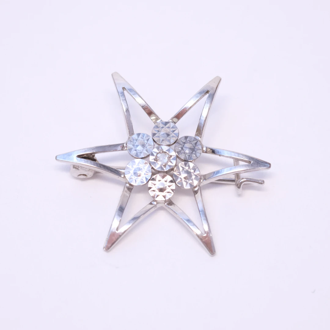 BROSCH, 18K VITGULD.