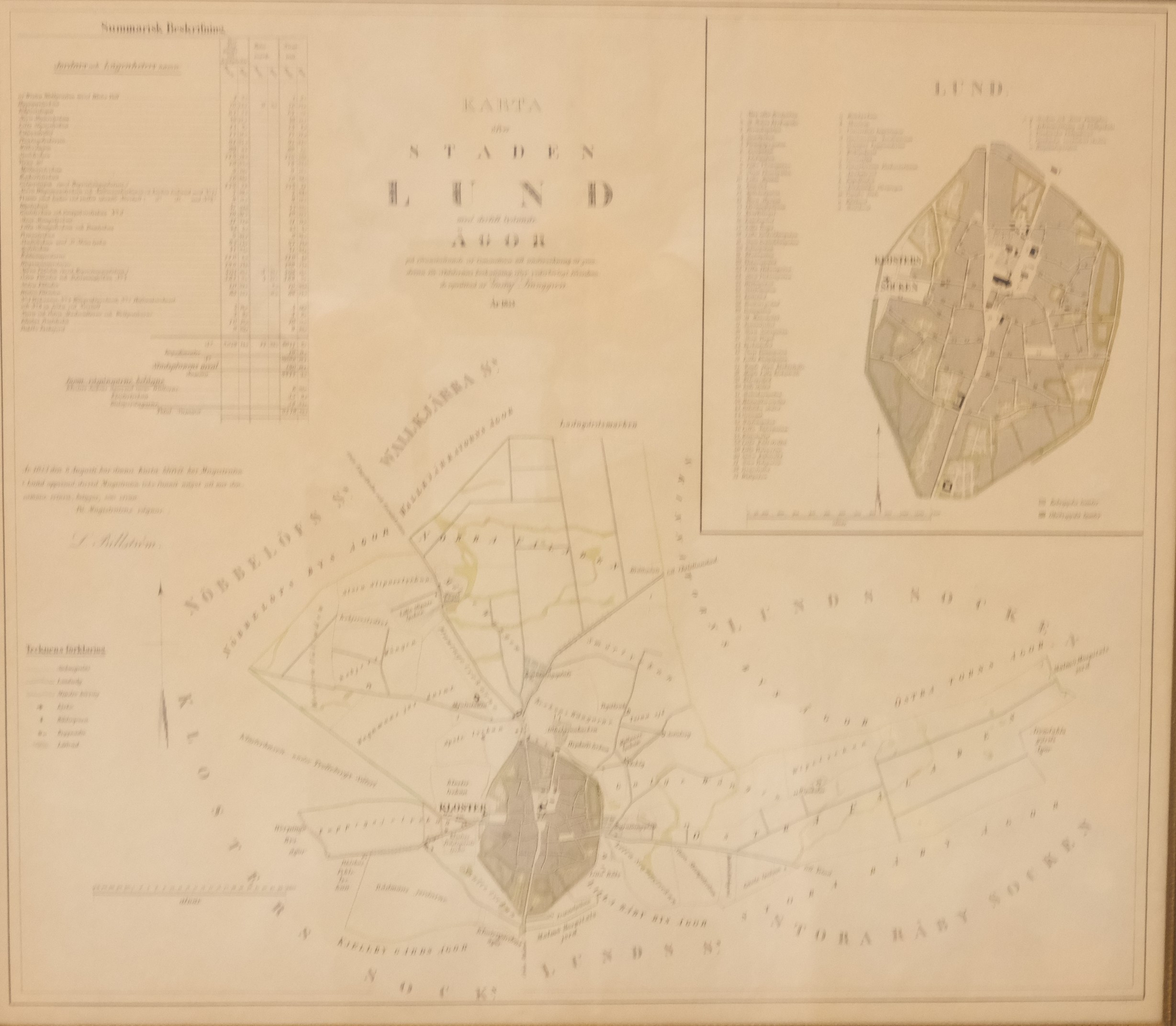 KARTA ÖVER LUND 1800- TAL.