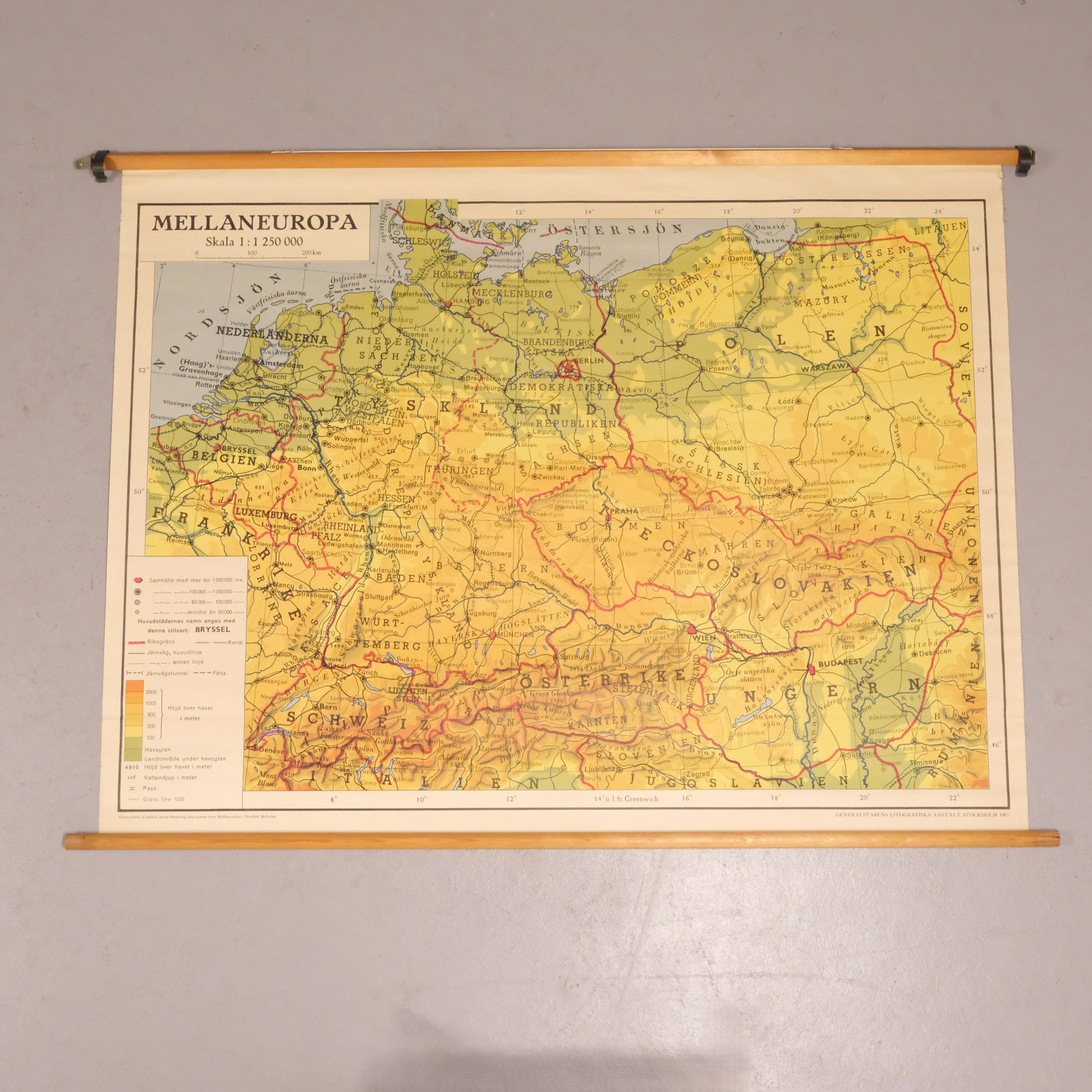 SKOLKARTA, MELLANEUROPA, 1967.