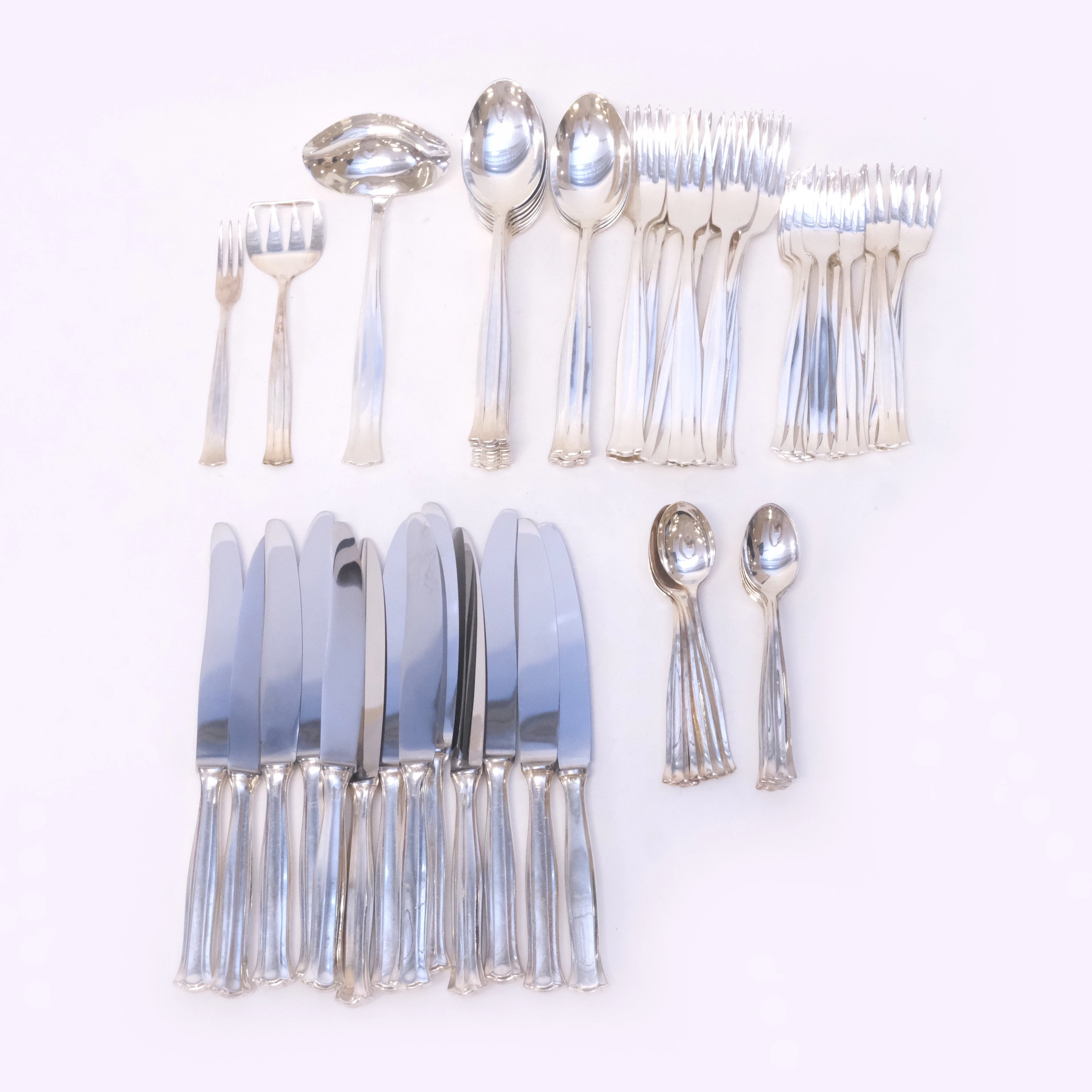 BESTICKUPPSÄTTNING, MODELL "BIRGITTA". NYSILVER. MARKSTRÖMS. 64 DELAR.