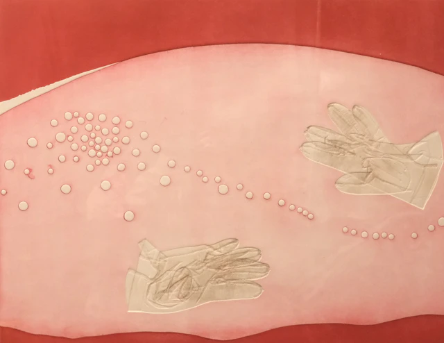 RAGNHILD KARLSTRÖM. CARBORUNDUM ETSNING. "SPEGLING II".
