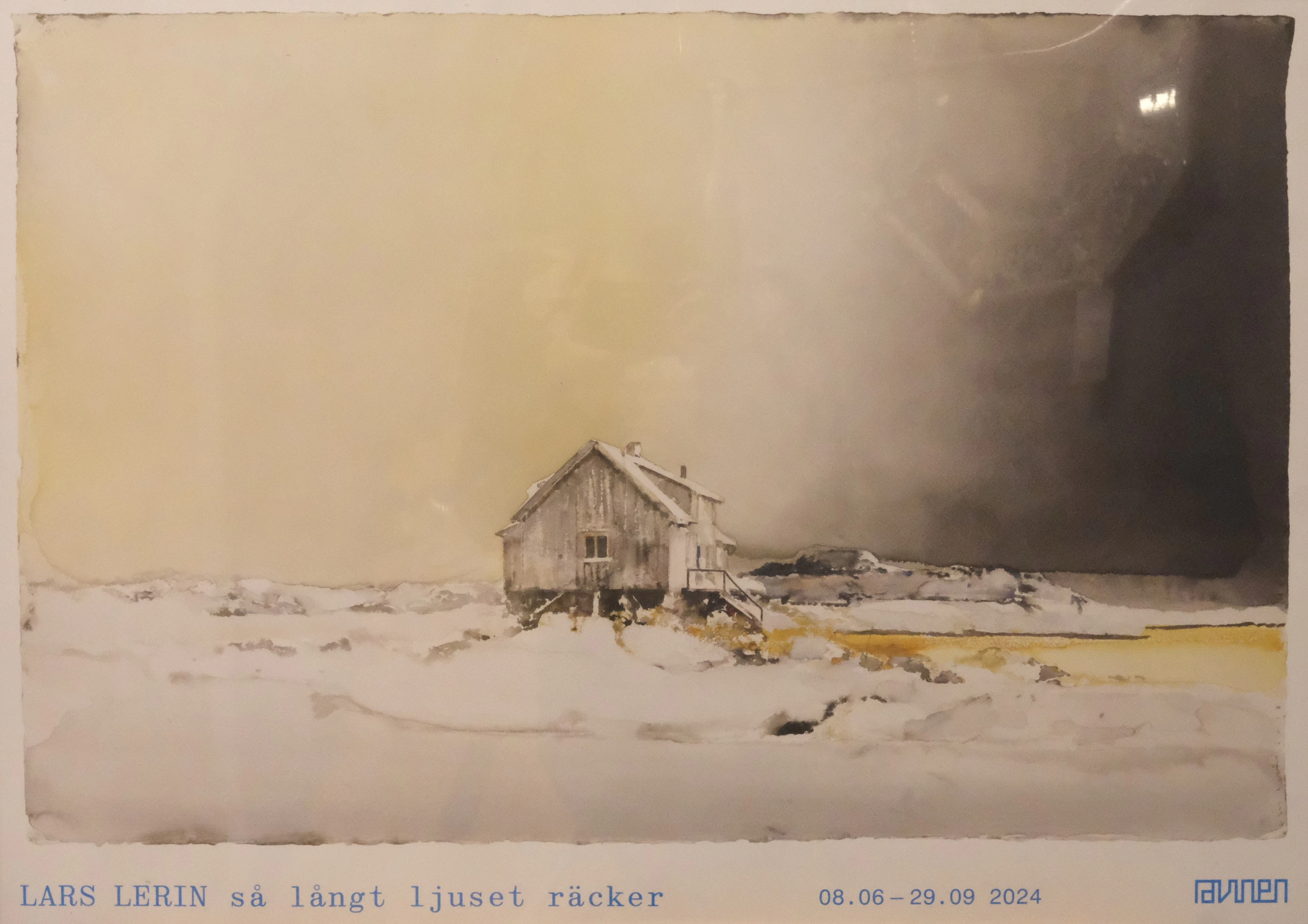 LARS LERIN. UTSTÄLLNINGSAFFISCH, "SÅ LÅNGT LJUSET RÄCKER". GALLERI
