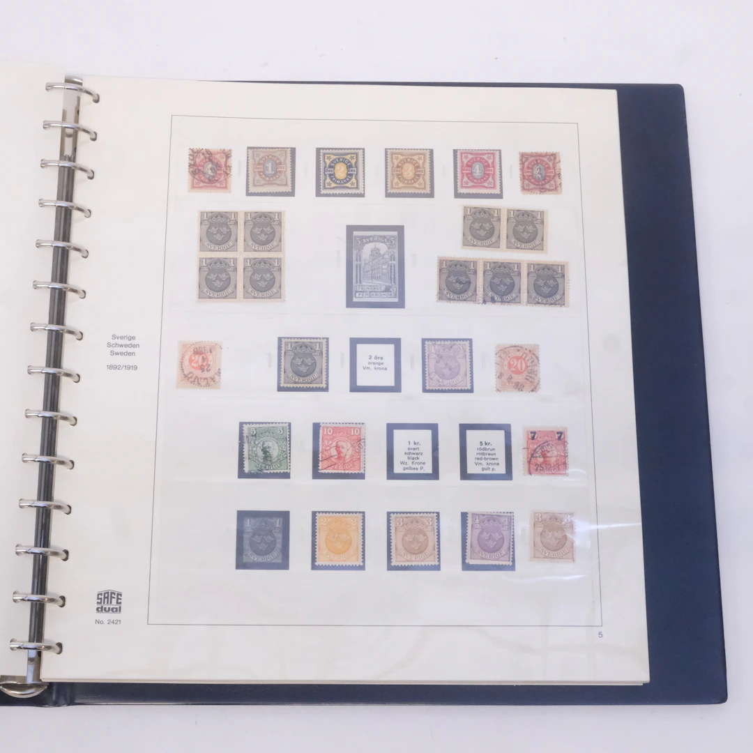 SAMLING FRIMÄRKEN, SVERIGE 1872-1992, TRE ALBUM.