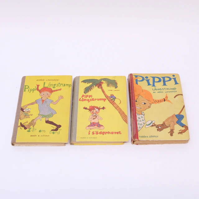 ASTRID LINDGREN. PIPPI LÅNGSTRUMP, TRE BÖCKER, RABÉN & SJÖGREN.