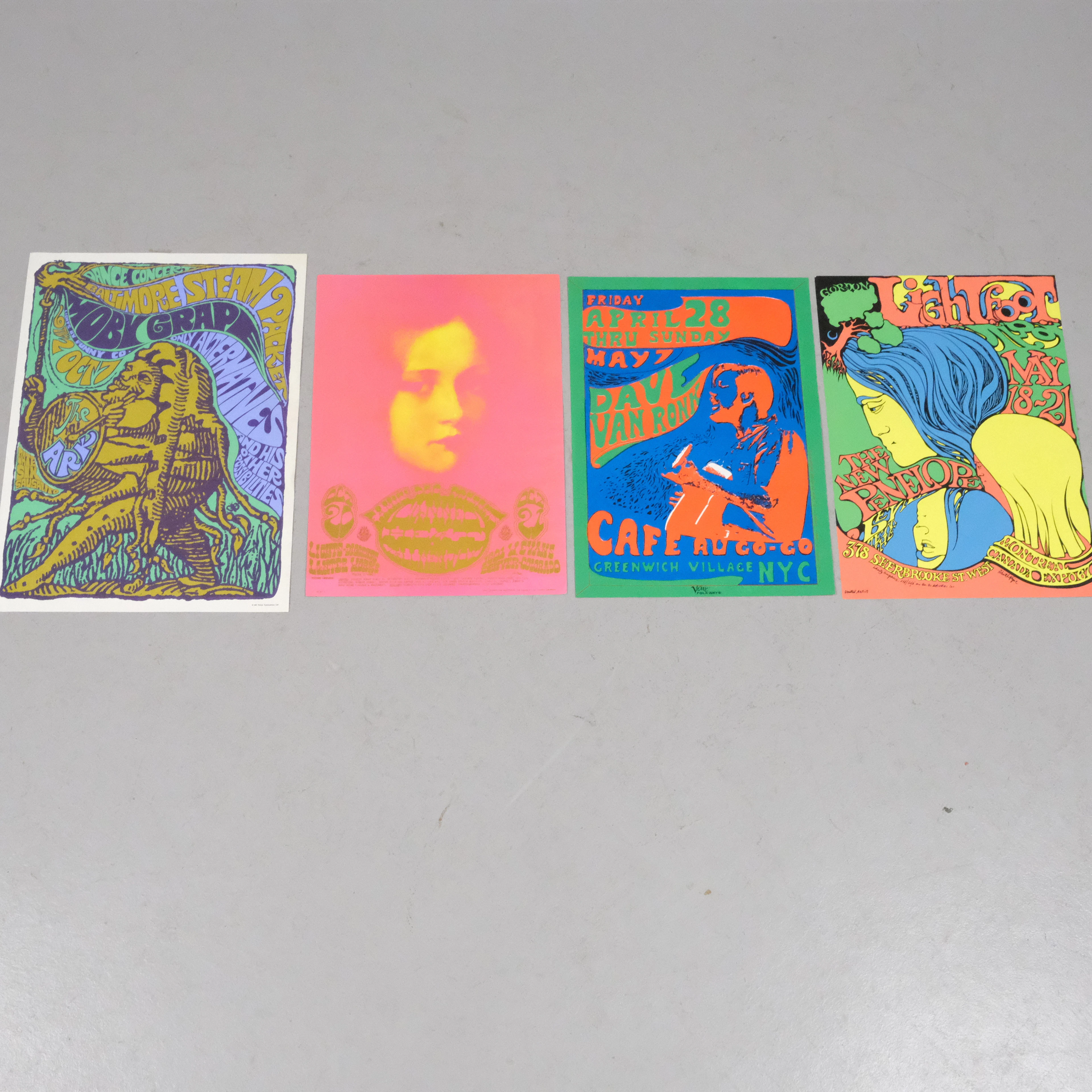 FYRA AFFISCHER / POSTERS, MUSIK KONSERTER, 1960-TAL.