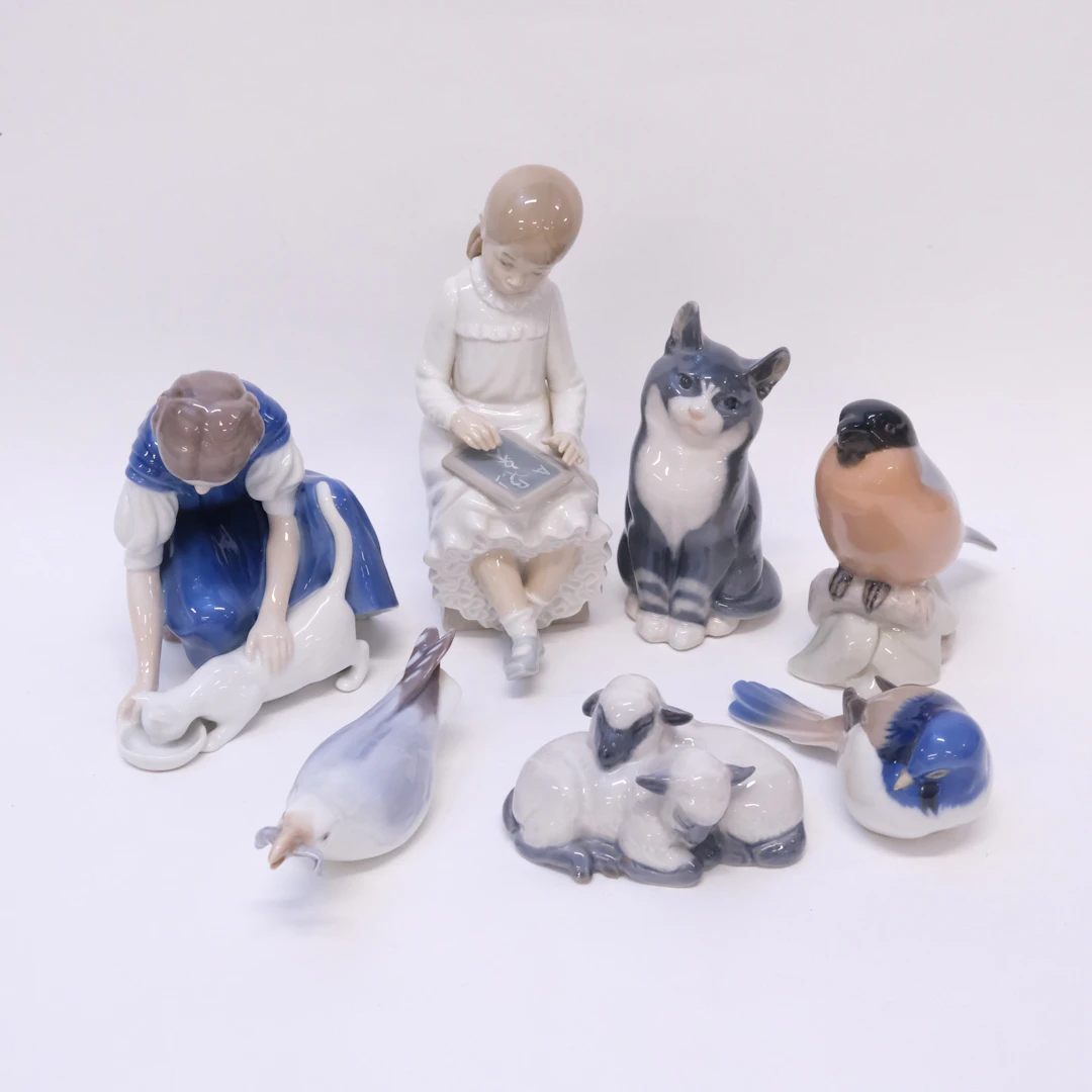 SJU FIGURINER, ROYAL COPENHAGEN, NAO OCH BING & GRÖNDAHL.