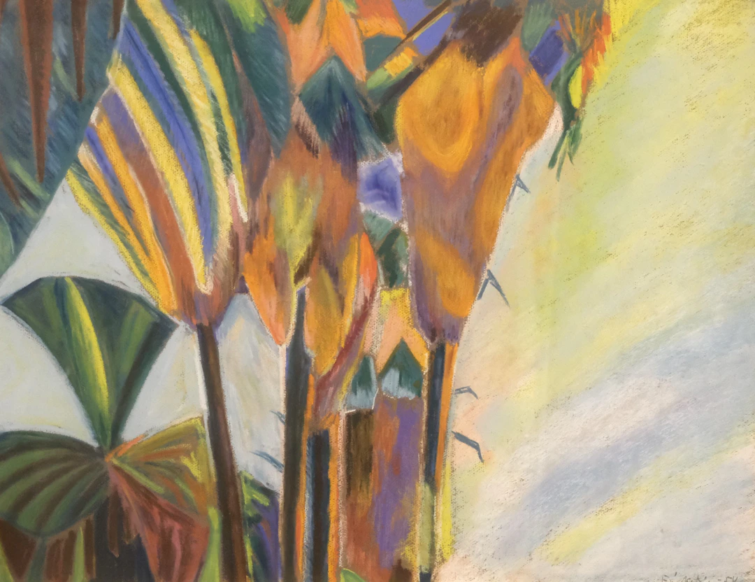 OIDENTIFIERAD KONSTNÄR. PASTELL. ABSTRAKT FÄRGKOMPOSITION.